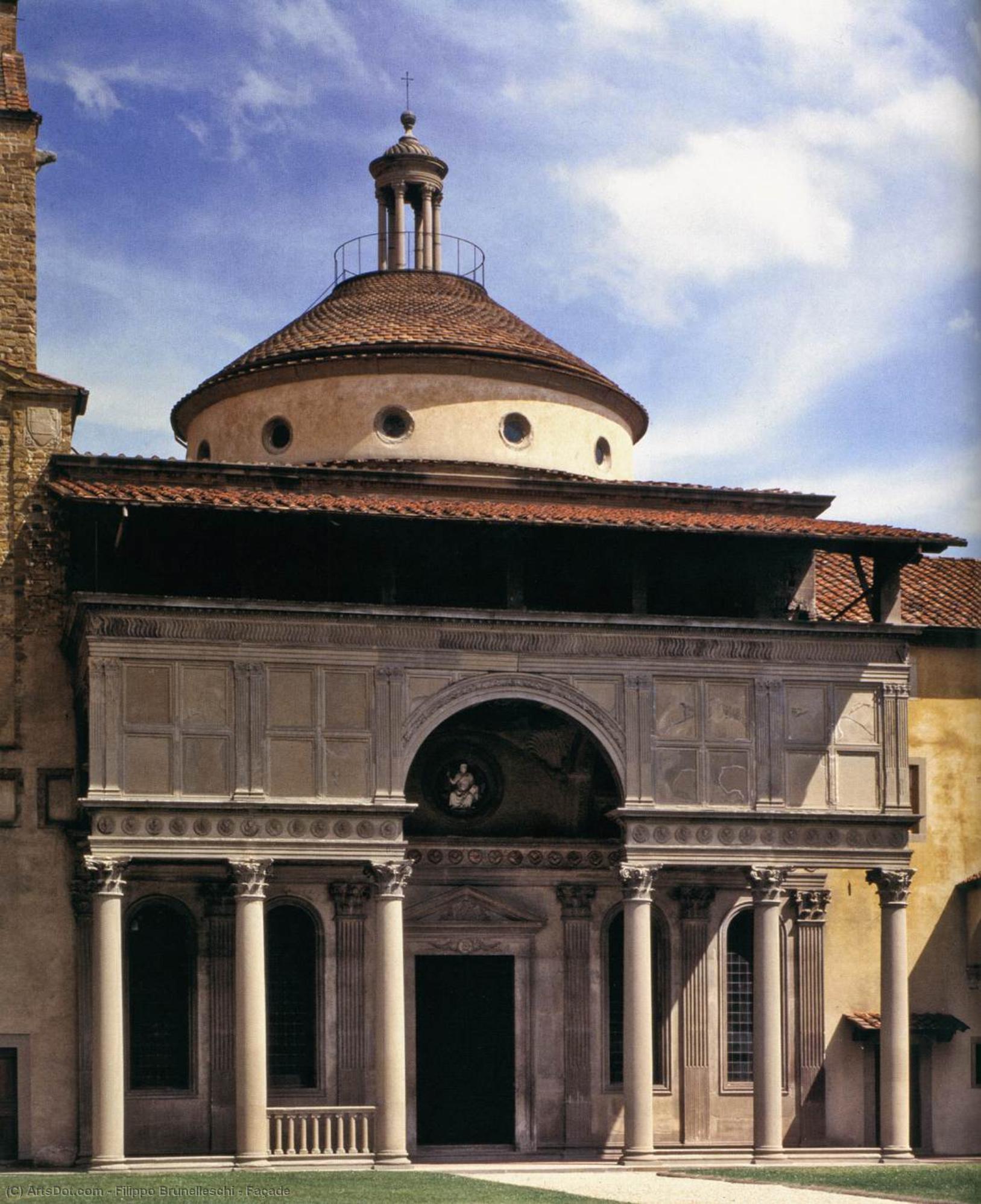 Order Paintings Reproductions Façade by Filippo Brunelleschi (1377-1446, Italy) | ArtsDot.com