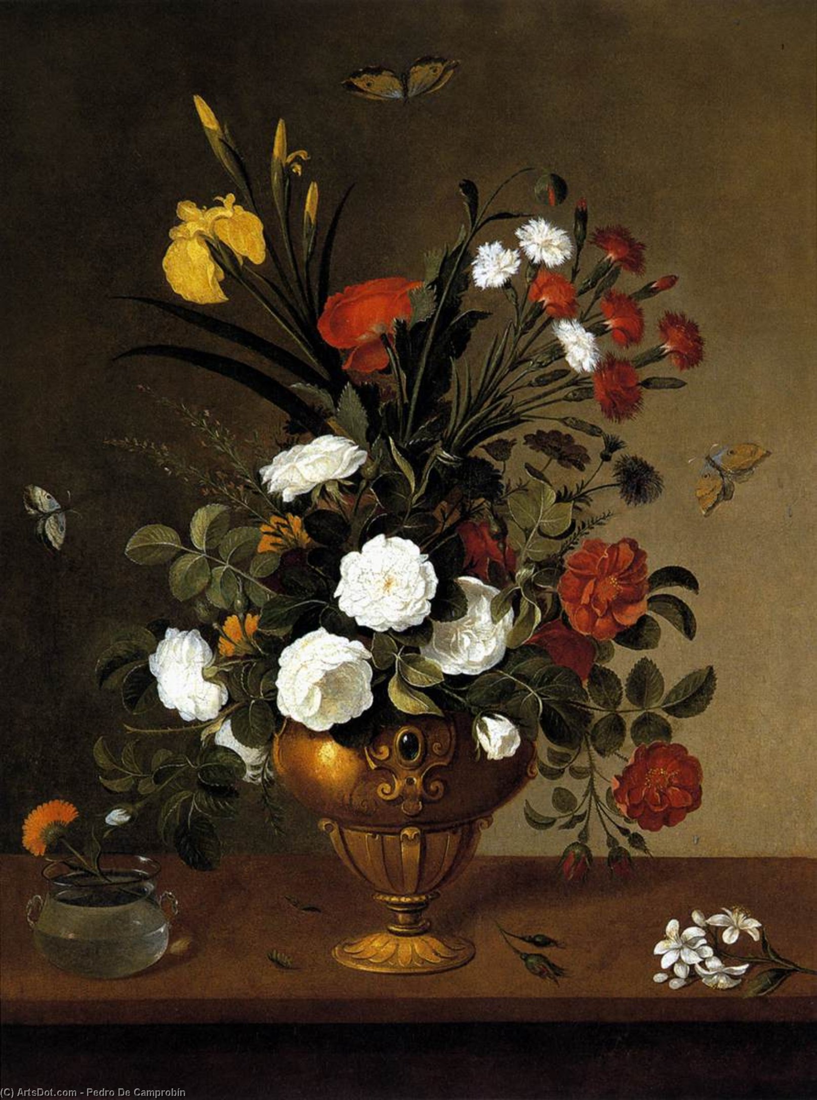 Buy Museum Art Reproductions Vase of Flowers, 1663 by Pedro De Camprobín (1605-1674, Spain) | ArtsDot.com