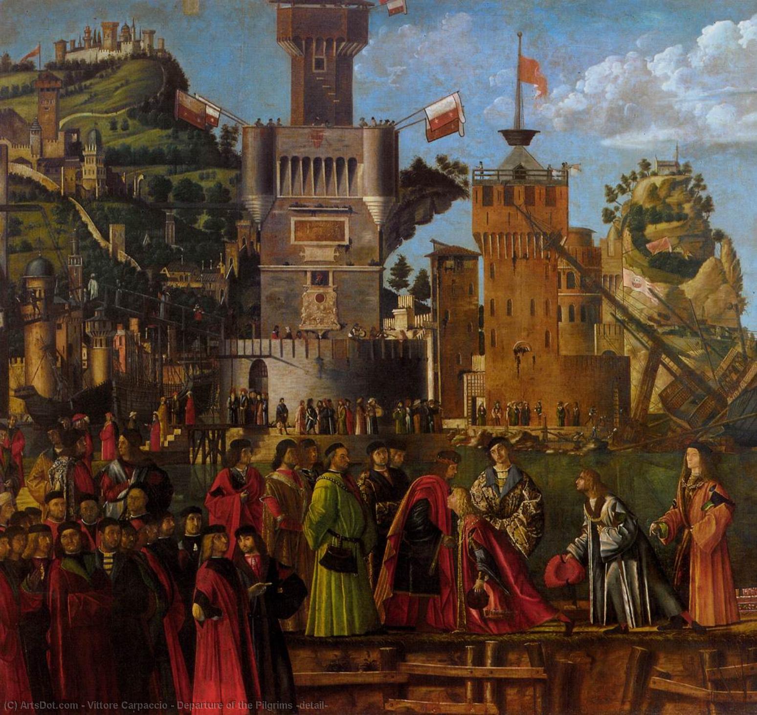 Order Paintings Reproductions Departure of the Pilgrims (detail), 1495 by Vittore Carpaccio (1465-1526, Italy) | ArtsDot.com