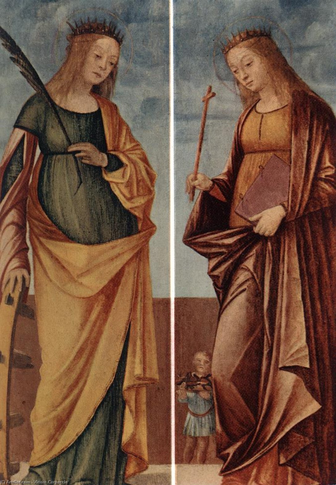 Order Oil Painting Replica St Catherine of Alexandria and St Veneranda, 1500 by Vittore Carpaccio (1465-1526, Italy) | ArtsDot.com