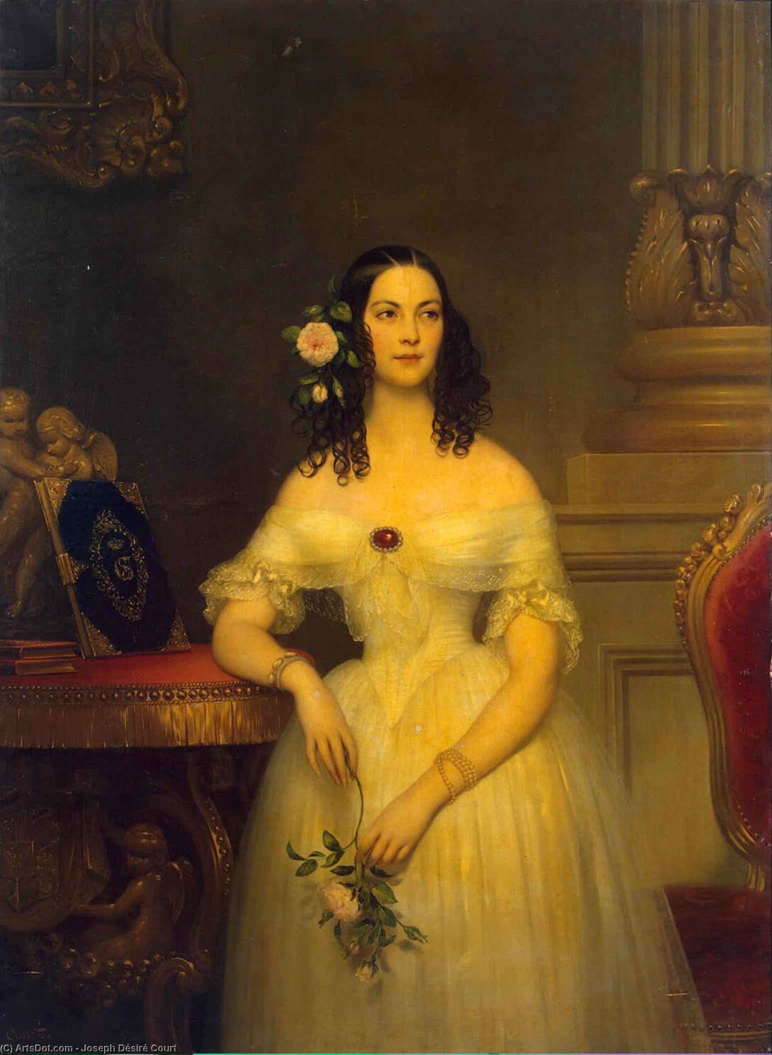 Order Oil Painting Replica Portrait of Yekaterina Scherbatova, 1840 by Joseph Désiré Court (1797-1865, France) | ArtsDot.com