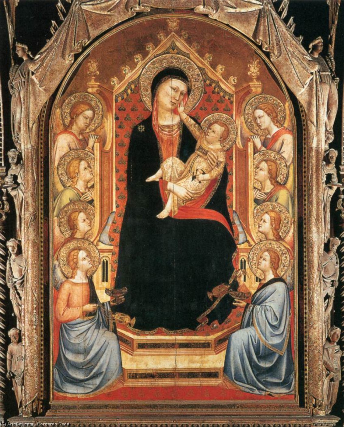 Order Oil Painting Replica Orsanmichele Madonna and Child with Angels, 1346 by Bernardo Daddi (1290-1348, Italy) | ArtsDot.com