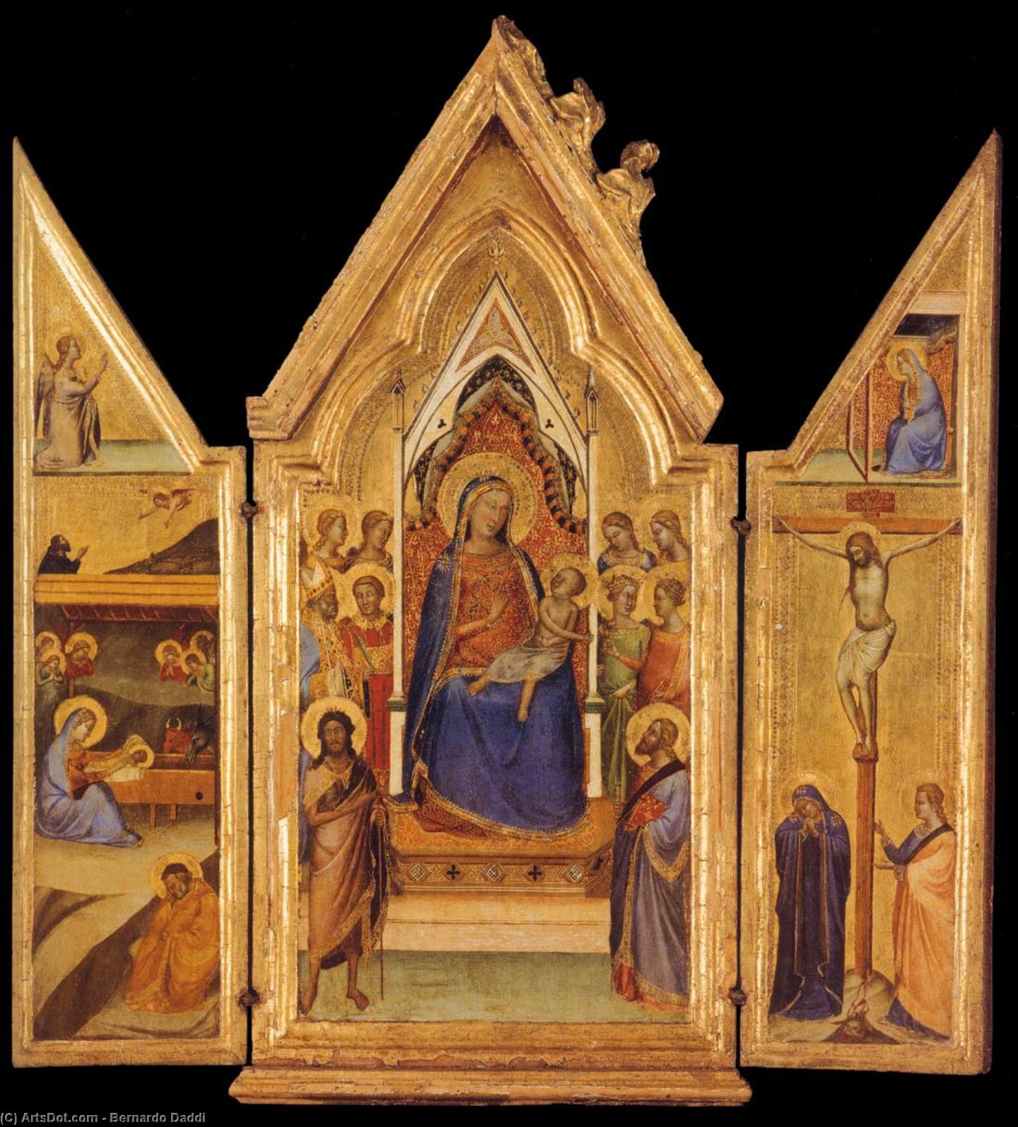 Order Paintings Reproductions Triptych, 1335 by Bernardo Daddi (1290-1348, Italy) | ArtsDot.com
