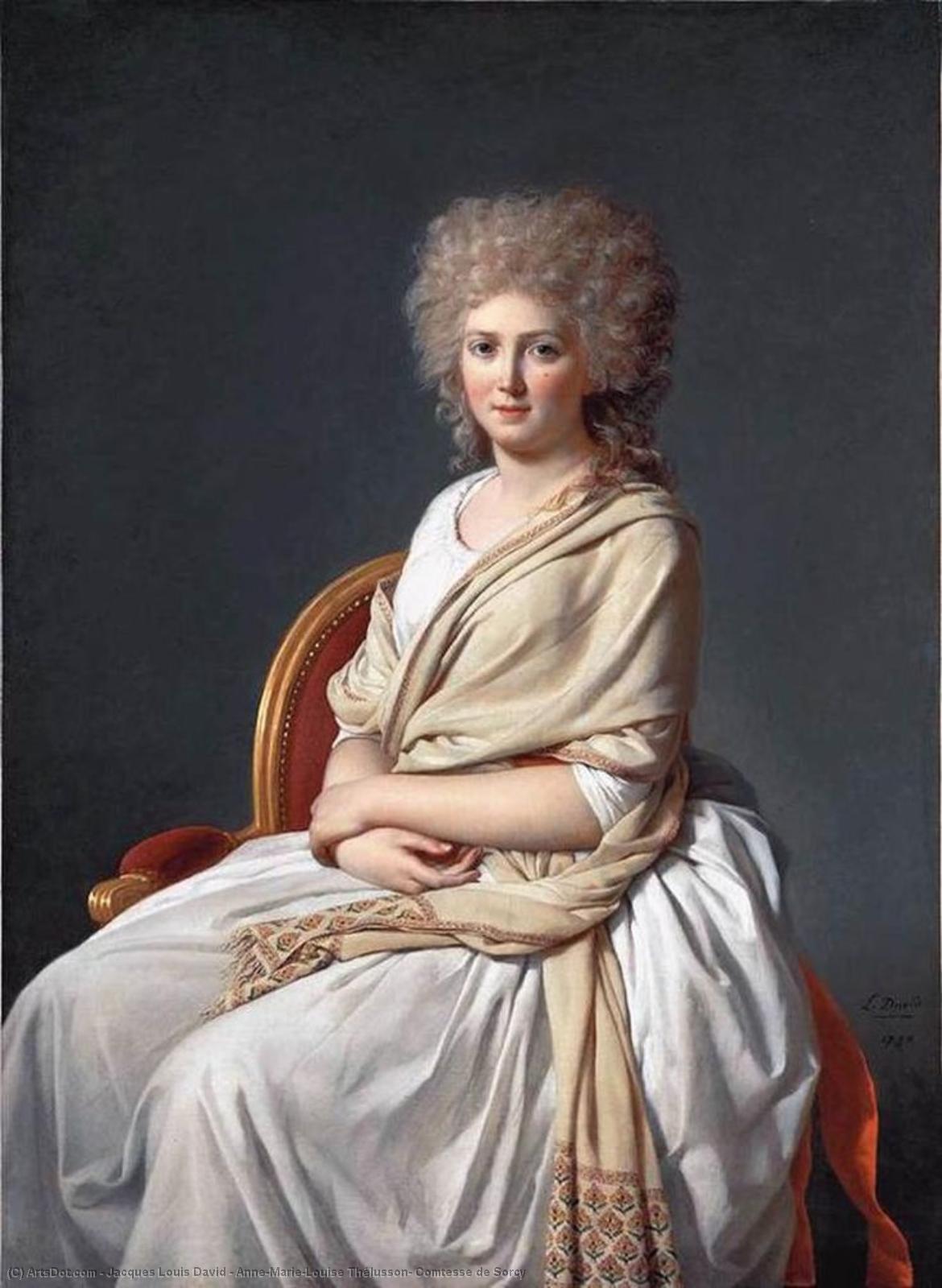 順序 油絵 アネ・マリー・ルーズソン、コンチェス・ド・ソルシー, 1790 バイ Jacques Louis David (1748-1800, France) | ArtsDot.com