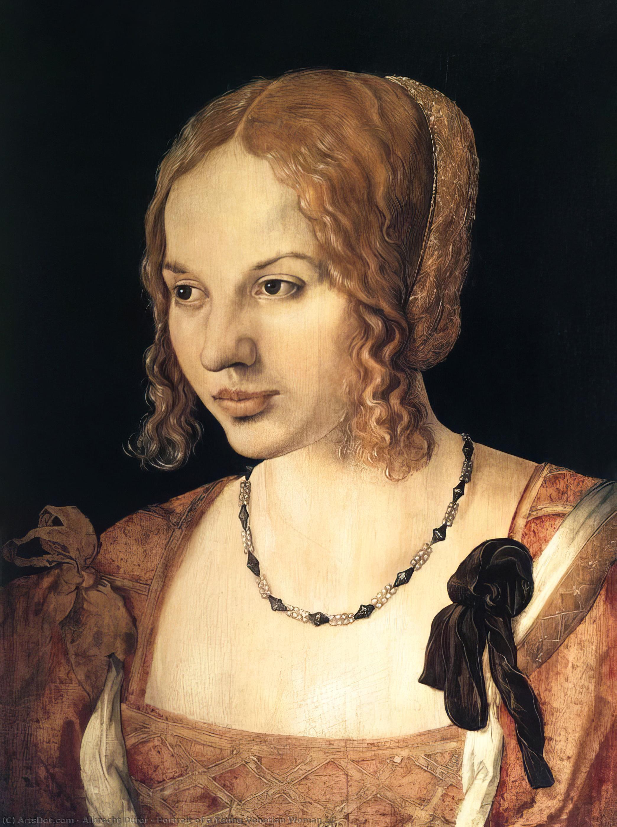 Order Art Reproductions Portrait of a Young Venetian Woman, 1505 by Albrecht Durer (1471-1528, Italy) | ArtsDot.com