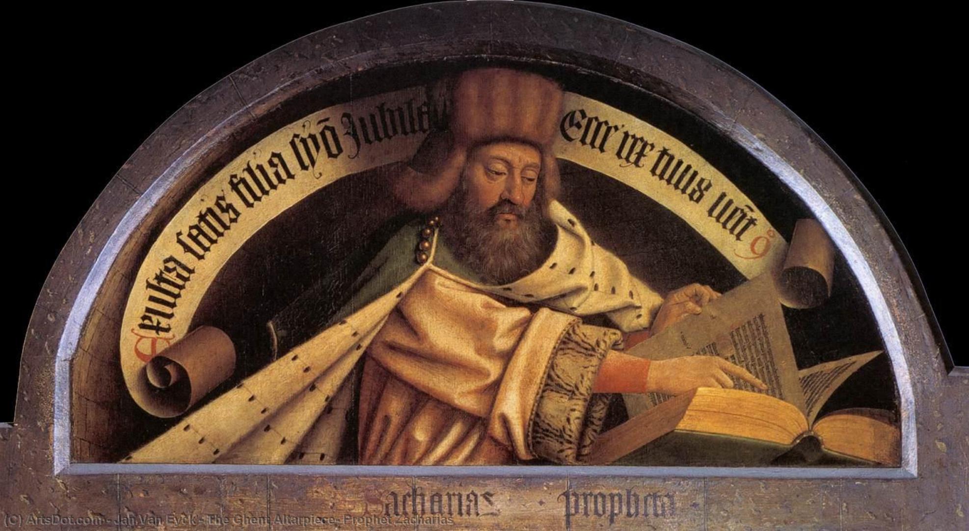 顺序 畫複製 The Ghent Altarmei:先知 Zacharias, 1432 通过 Jan Van Eyck (1390-1441, Netherlands) | ArtsDot.com