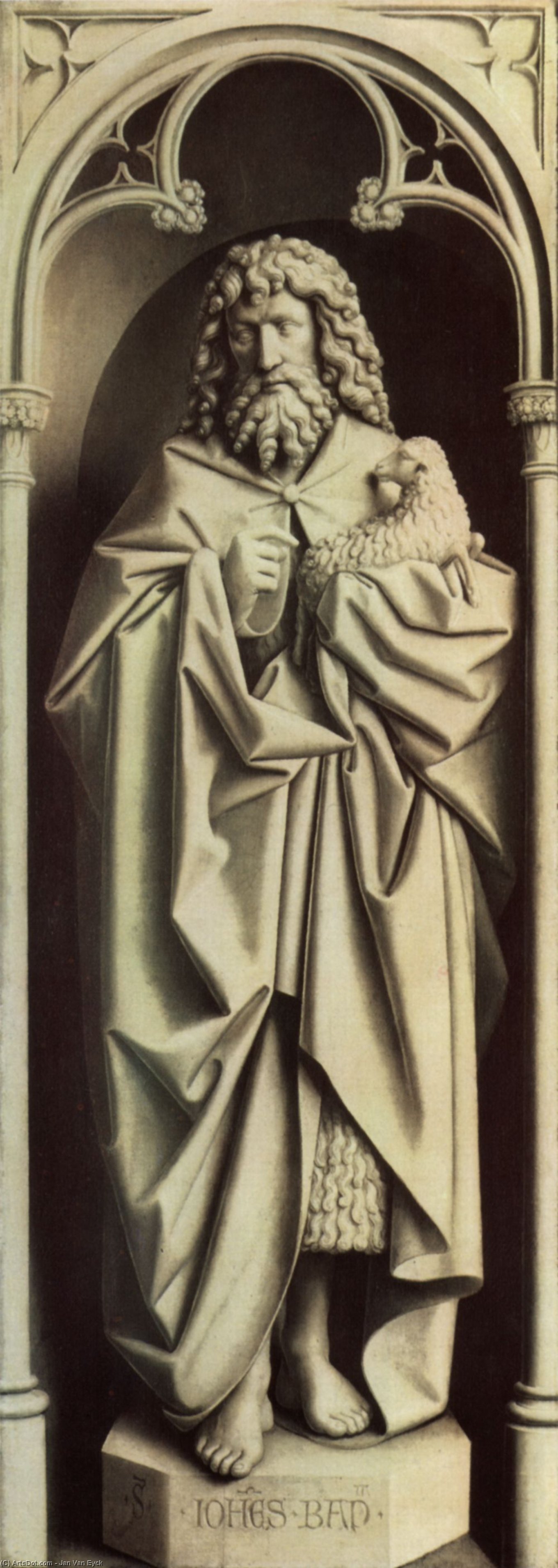 Compra Riproduzioni D'arte Del Museo Il ghetto Altare: San Giovanni Battista, 1432 di Jan Van Eyck (1390-1441, Netherlands) | ArtsDot.com