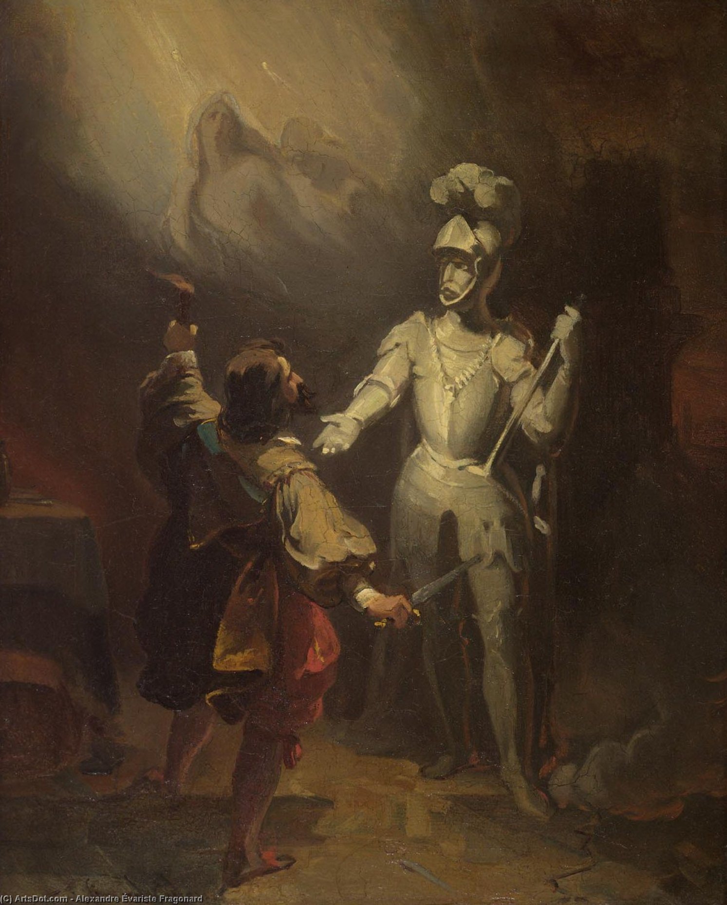Order Oil Painting Replica Don Juan and the Statute of the Commander by Alexandre Évariste Fragonard (1780-1850, France) | ArtsDot.com