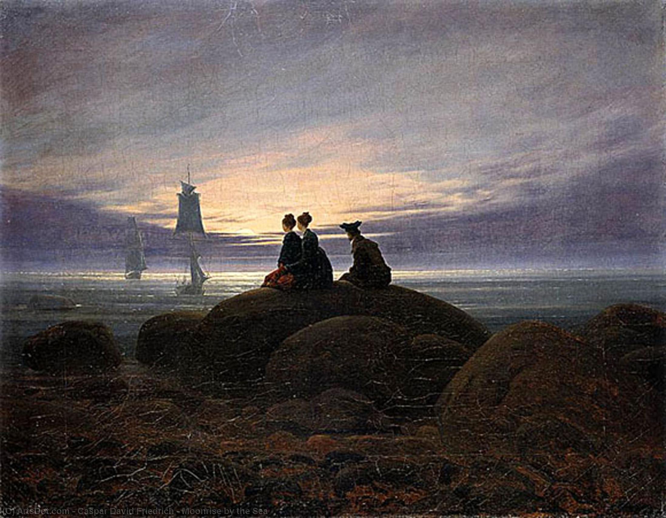 Order Oil Painting Replica Moonrise by the Sea, 1822 by Caspar David Friedrich (1774-1840, Germany) | ArtsDot.com