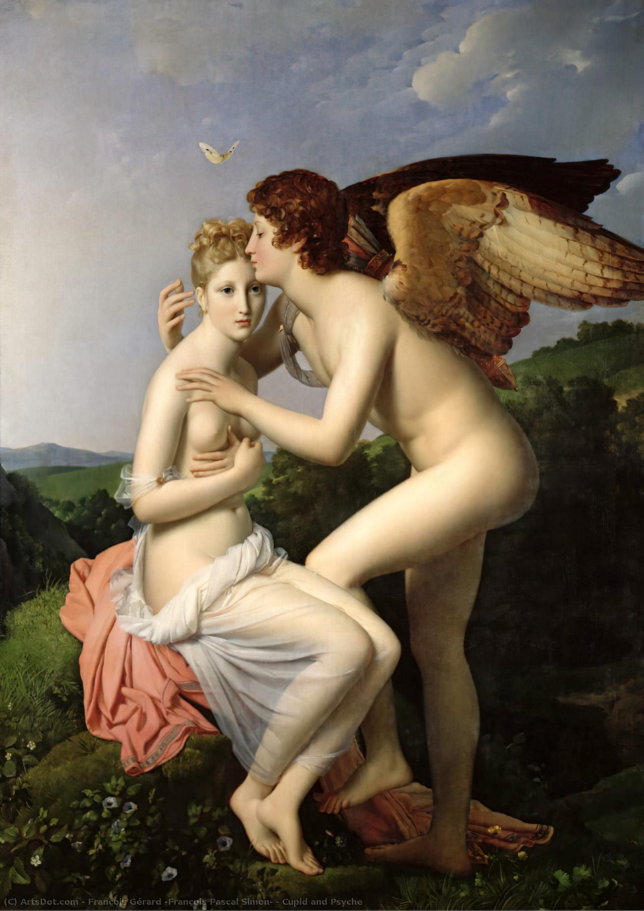 Buy Museum Art Reproductions Cupid and Psyche, 1798 by François Gérard (François Pascal Simon) (1770-1837, Italy) | ArtsDot.com