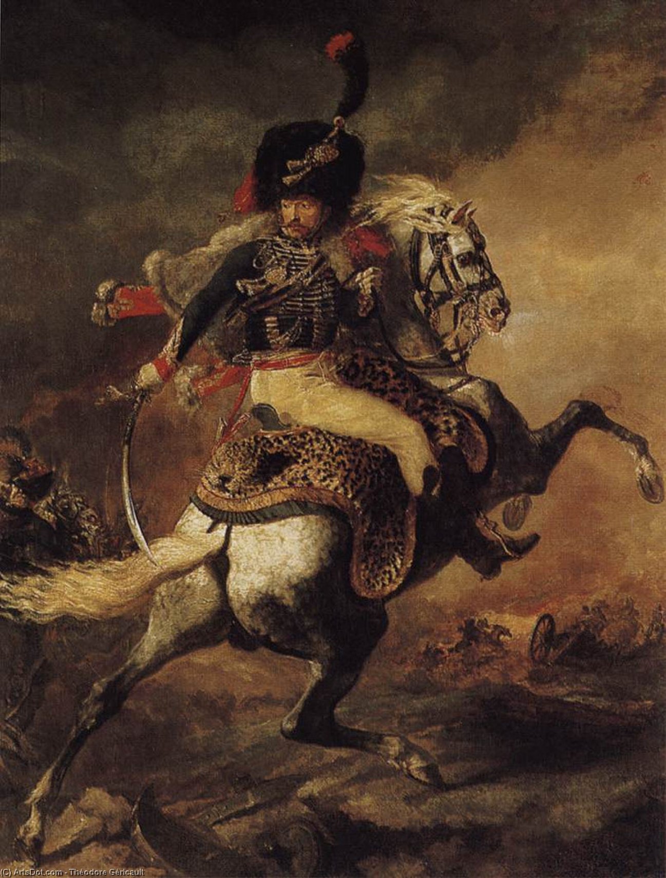 Order Oil Painting Replica An Officer of the Chasseurs Commanding a Charge, 1812 by Jean-Louis André Théodore Géricault (1791-1824, France) | ArtsDot.com