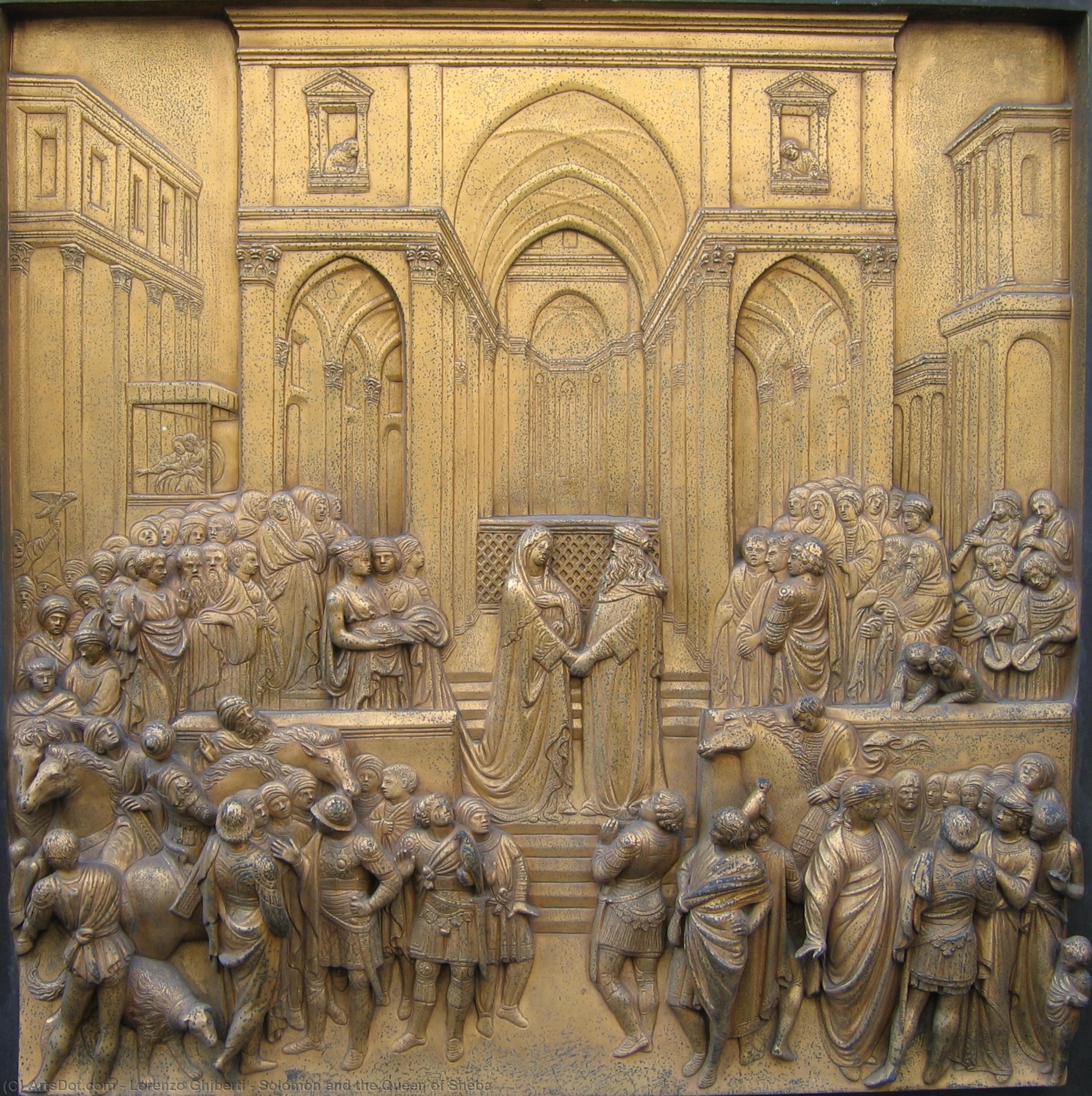 Achat Reproductions De Peintures Salomon et la Reine de Séba, 1425 de Lorenzo Ghiberti (1378-1455, Italy) | ArtsDot.com