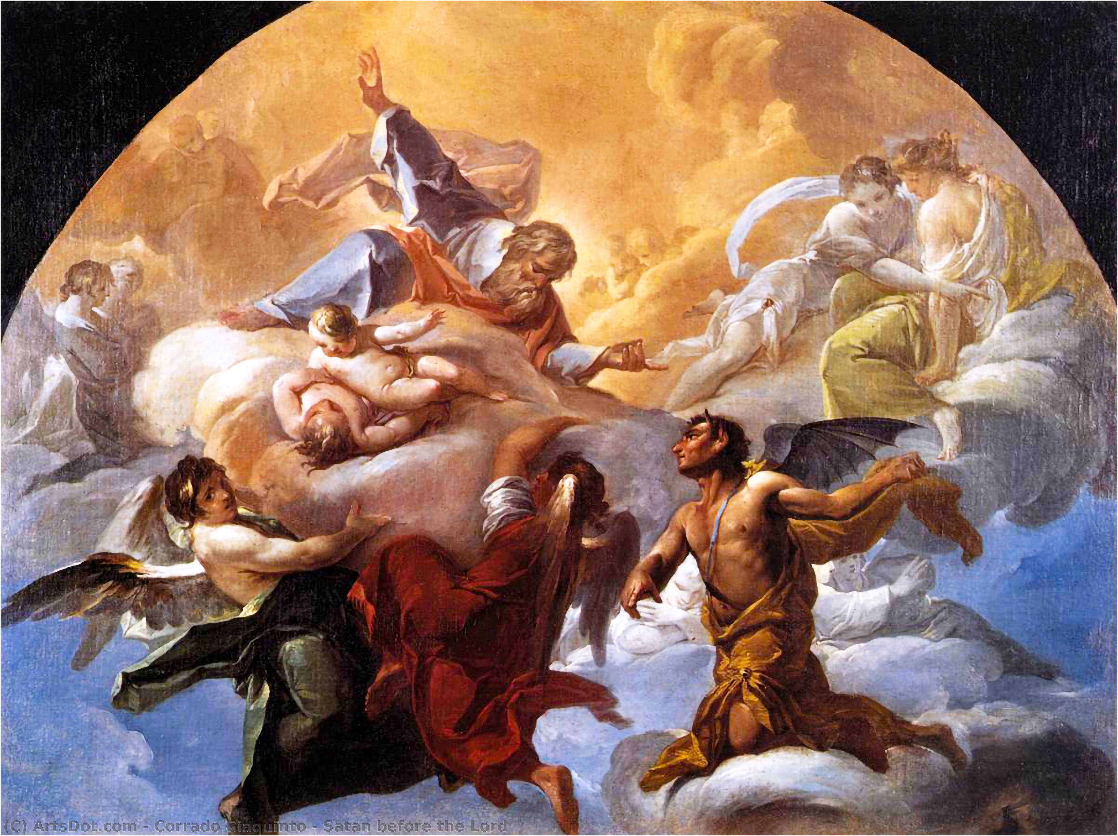 Buy Museum Art Reproductions Satan before the Lord by Corrado Giaquinto (1703-1765, Italy) | ArtsDot.com