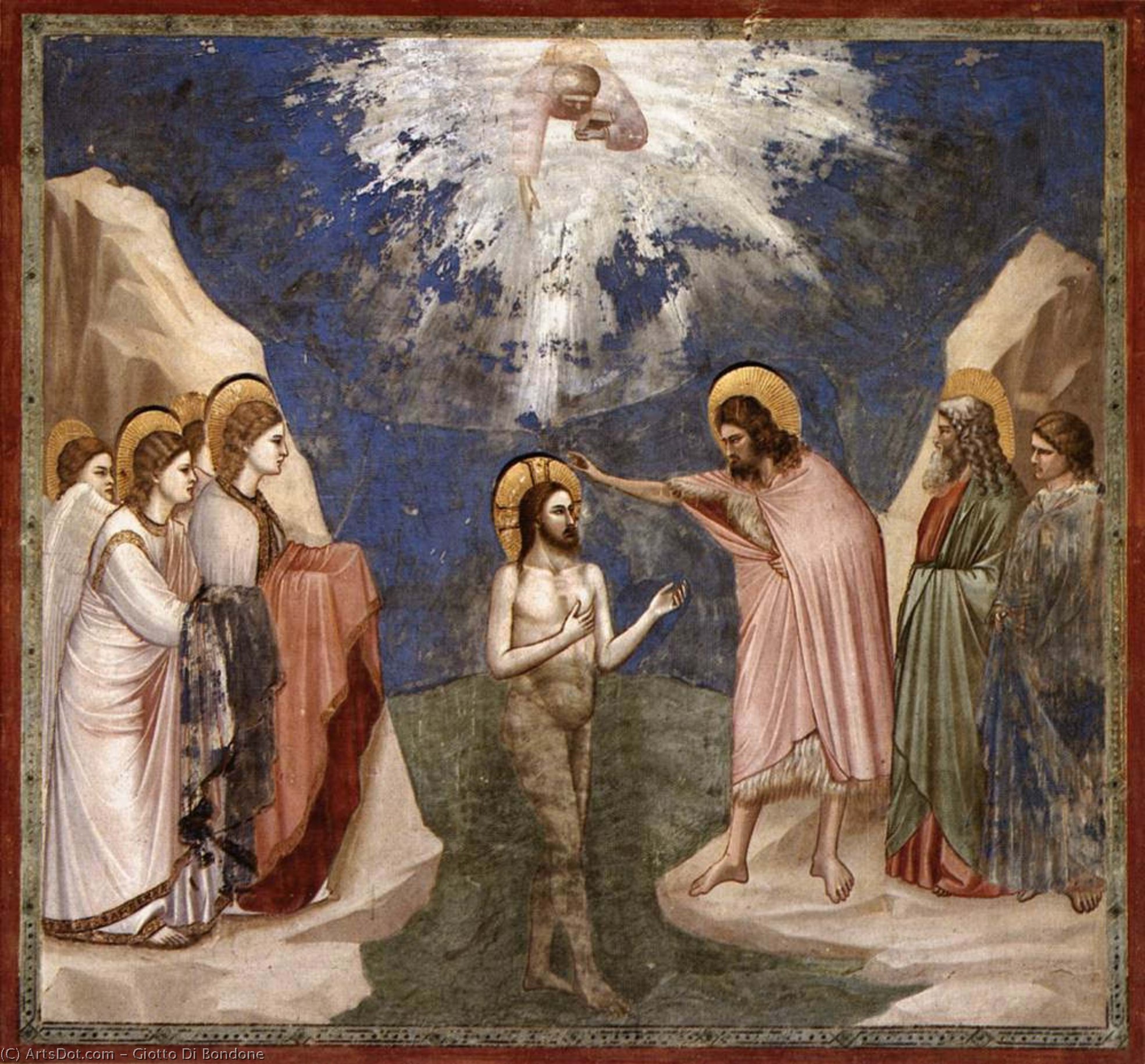 Order Artwork Replica No. 23 Scenes from the Life of Christ: 7. Baptism of Christ, 1304 by Giotto Di Bondone (1267-1337, Italy) | ArtsDot.com
