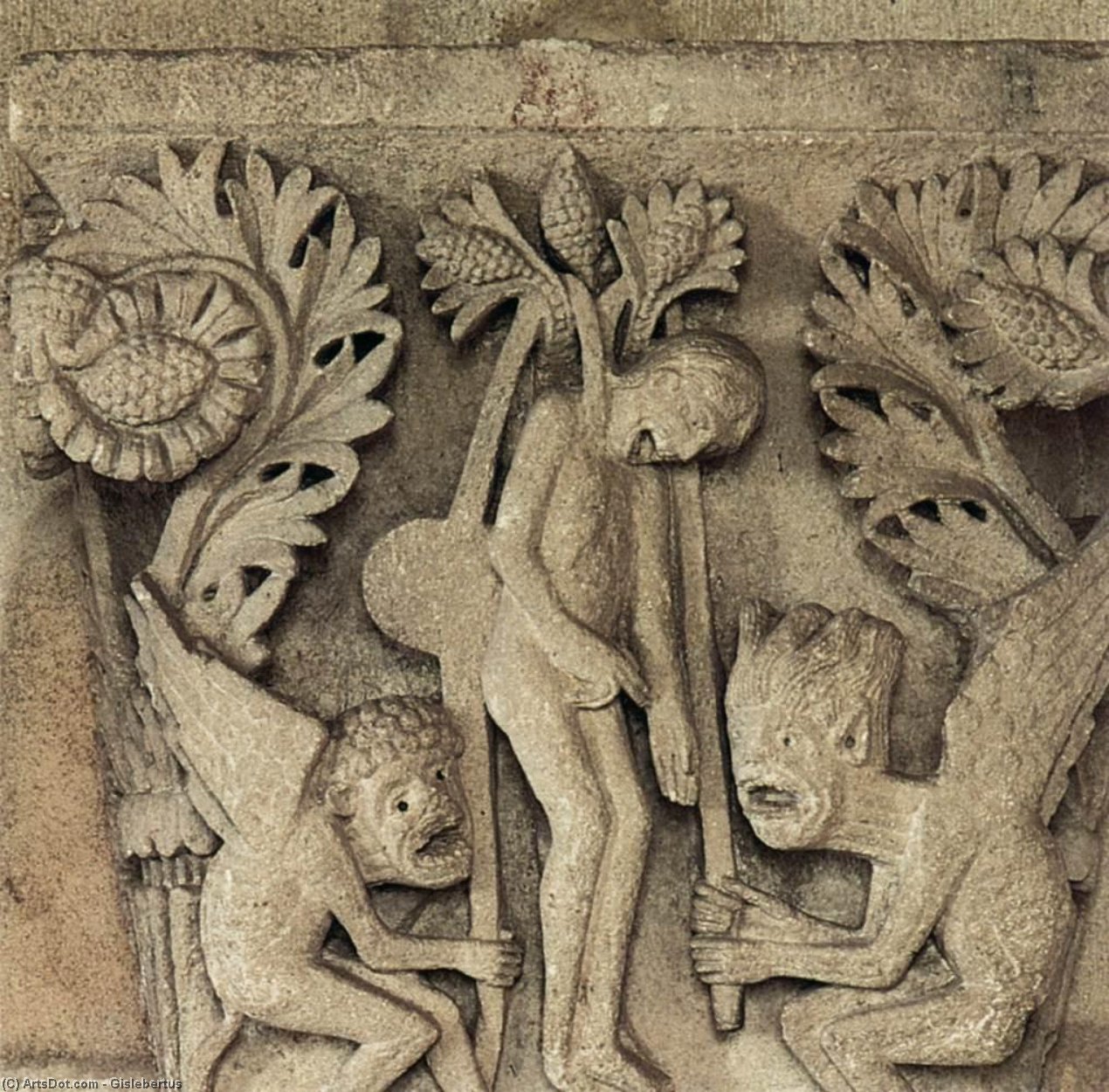 顺序 手工油畫 犹大自杀, 1120 通过 Gislebertus (1120-1135, France) | ArtsDot.com