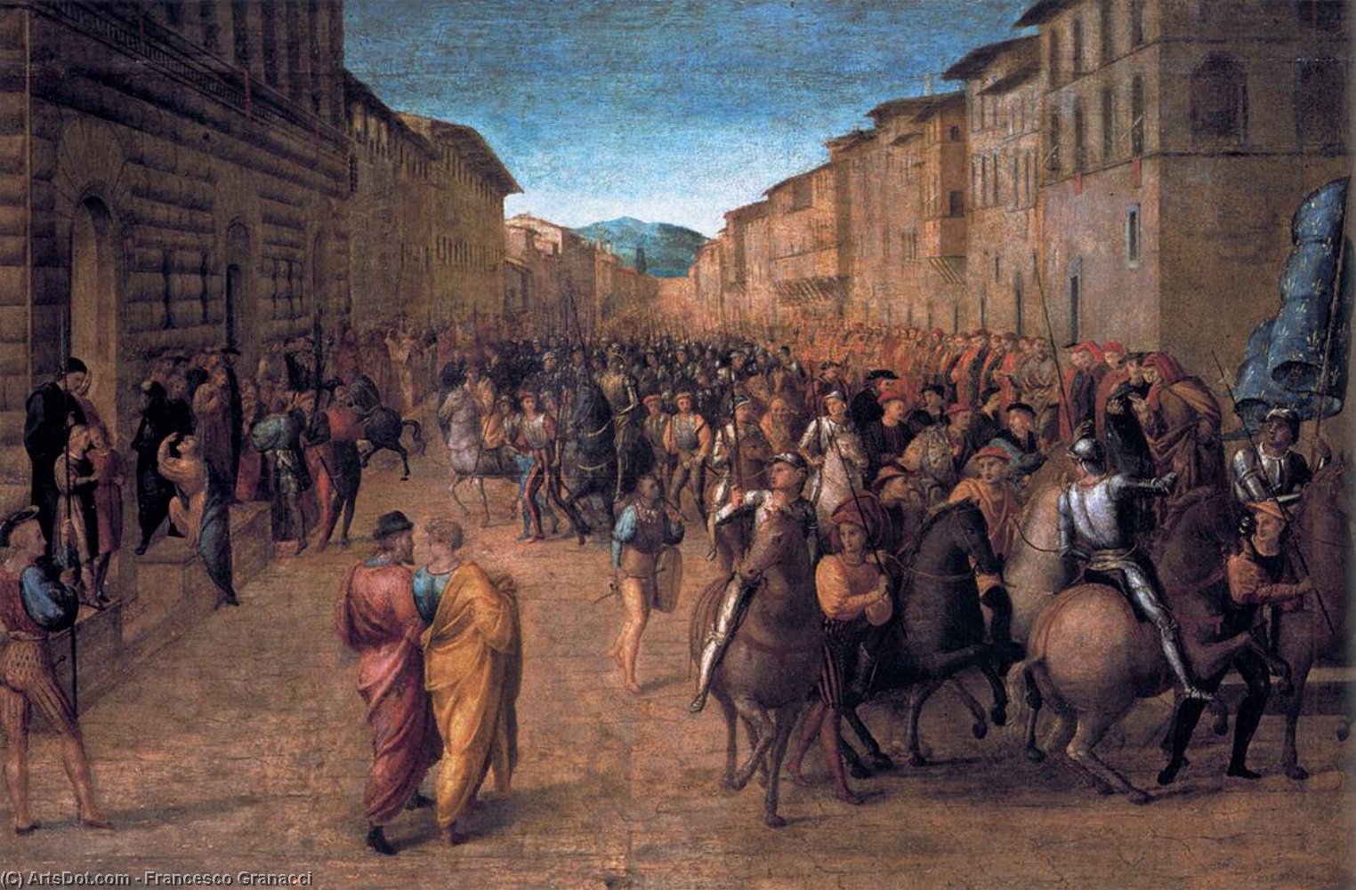Buy Museum Art Reproductions Entry of Charles VIII into Florence, 1518 by Francesco Granacci (1469-1543, Italy) | ArtsDot.com
