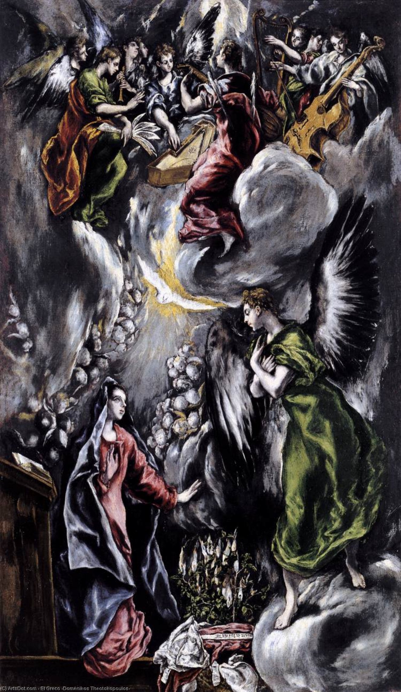 Order Oil Painting Replica The Annunciation, 1597 by El Greco (Doménikos Theotokopoulos) (1541-1614, Greece) | ArtsDot.com