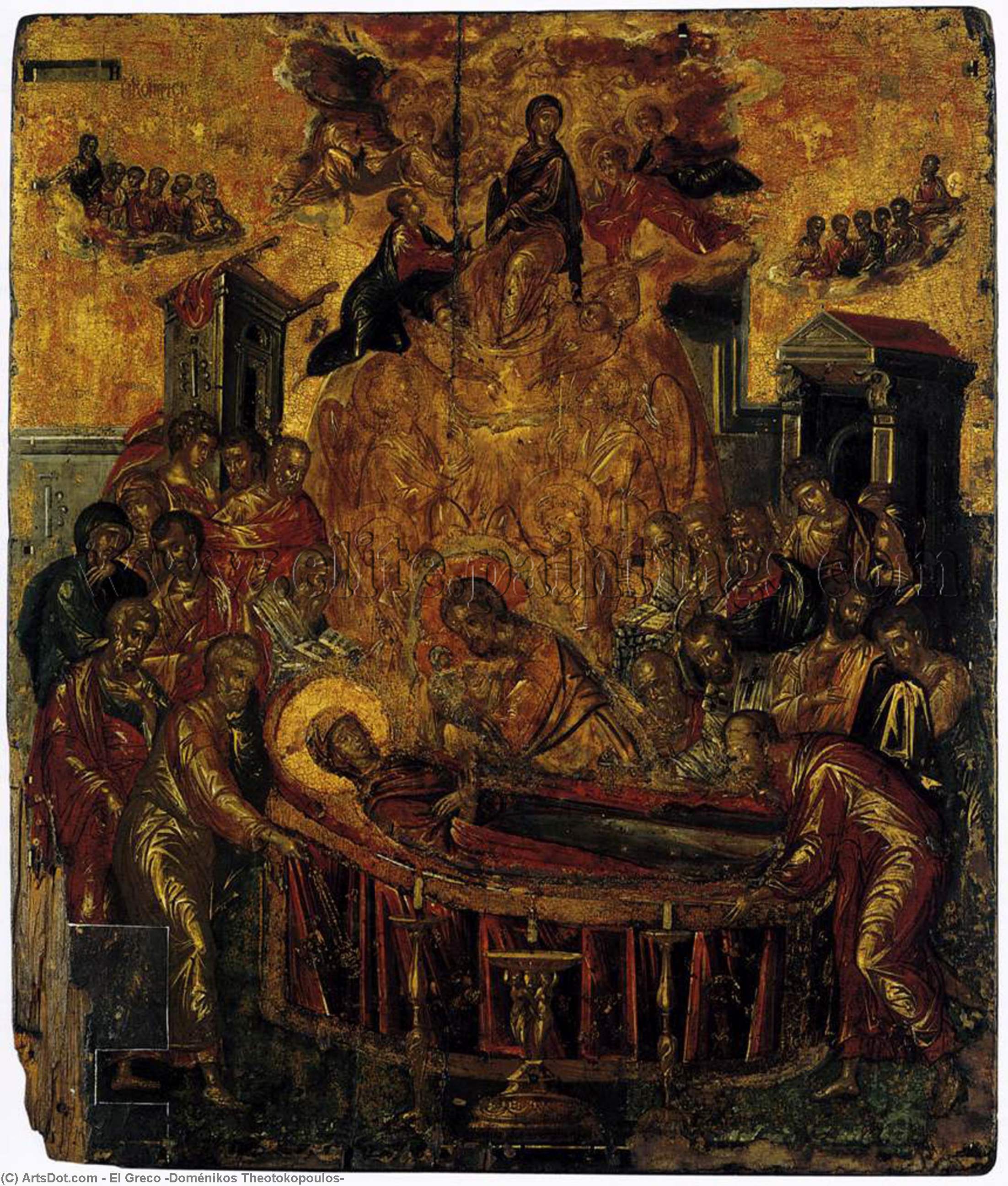 Ordinare Riproduzioni Di Quadri La Dormizione della Vergine di El Greco (Doménikos Theotokopoulos) (1541-1614, Greece) | ArtsDot.com