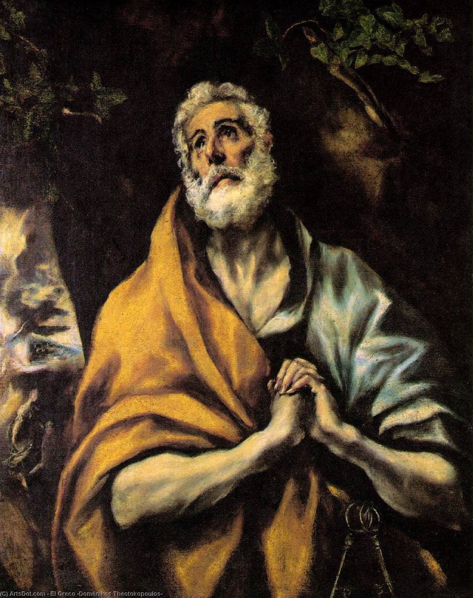 Ordem Reproduções De Pinturas The Repentant Peter, 1600 por El Greco (Doménikos Theotokopoulos) (1541-1614, Greece) | ArtsDot.com