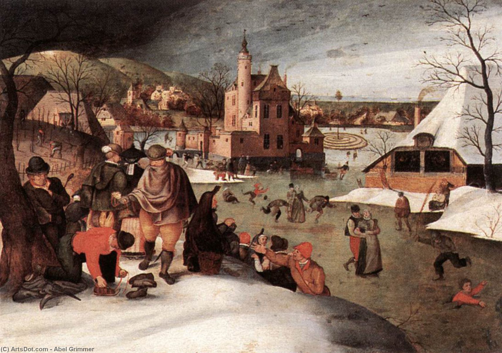 Buy Museum Art Reproductions Winter, 1607 by Abel Grimmer (1570-1620, Belgium) | ArtsDot.com