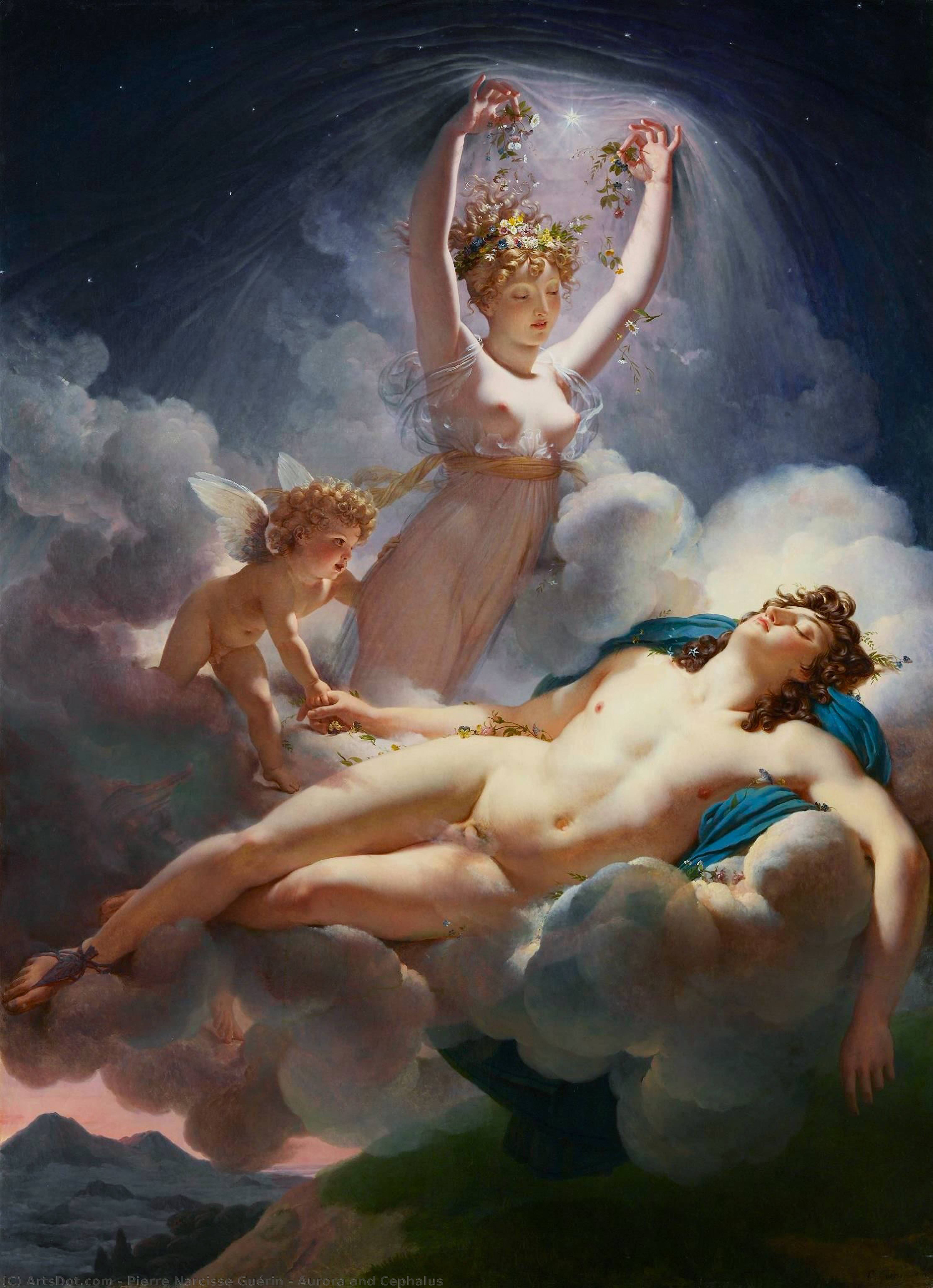 Buy Museum Art Reproductions Aurora and Cephalus, 1810 by Pierre Narcisse Guérin (1774-1833, France) | ArtsDot.com