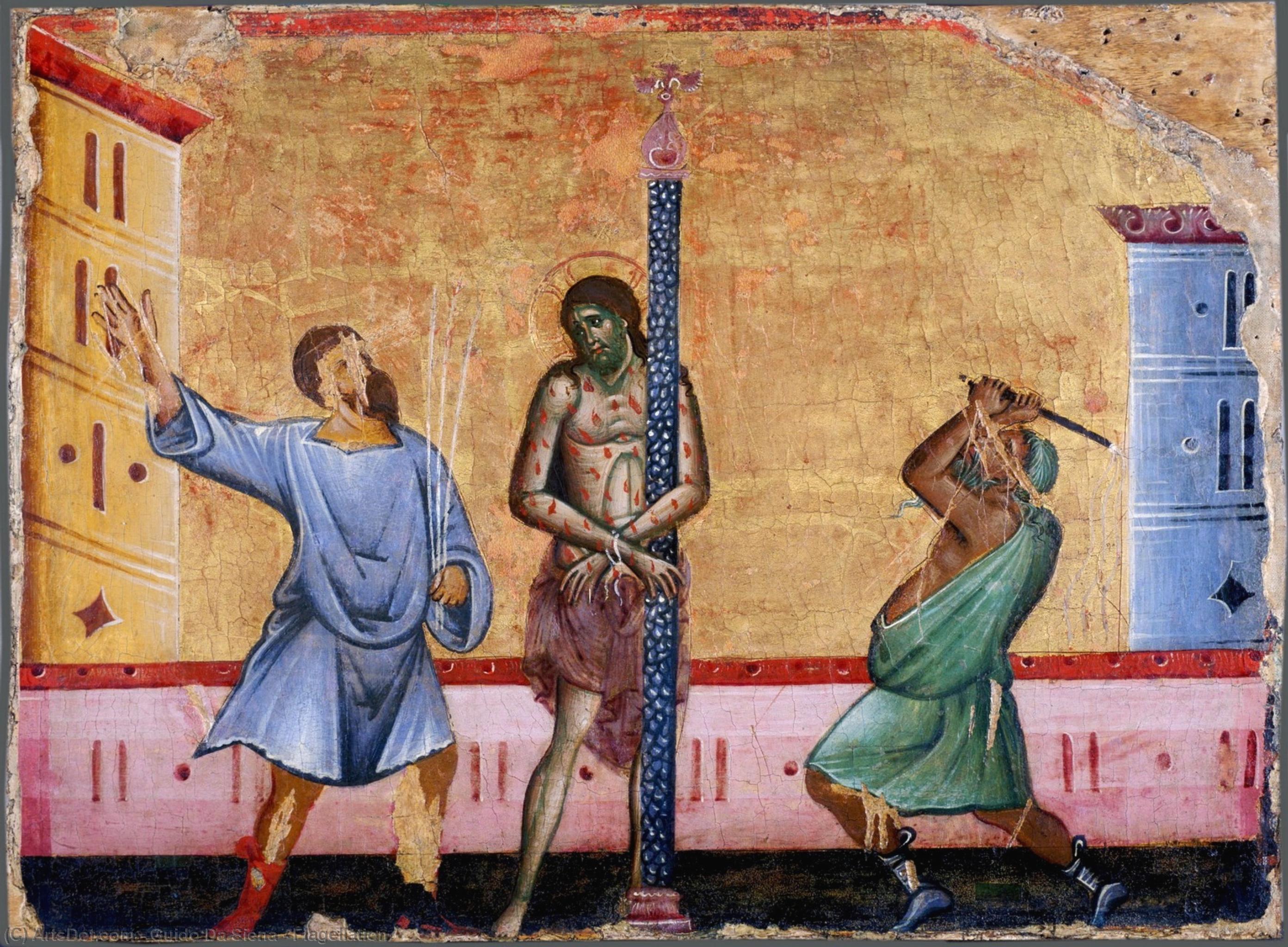Buy Museum Art Reproductions Flagellation, 1270 by Guido Da Siena (1230-1290, Italy) | ArtsDot.com