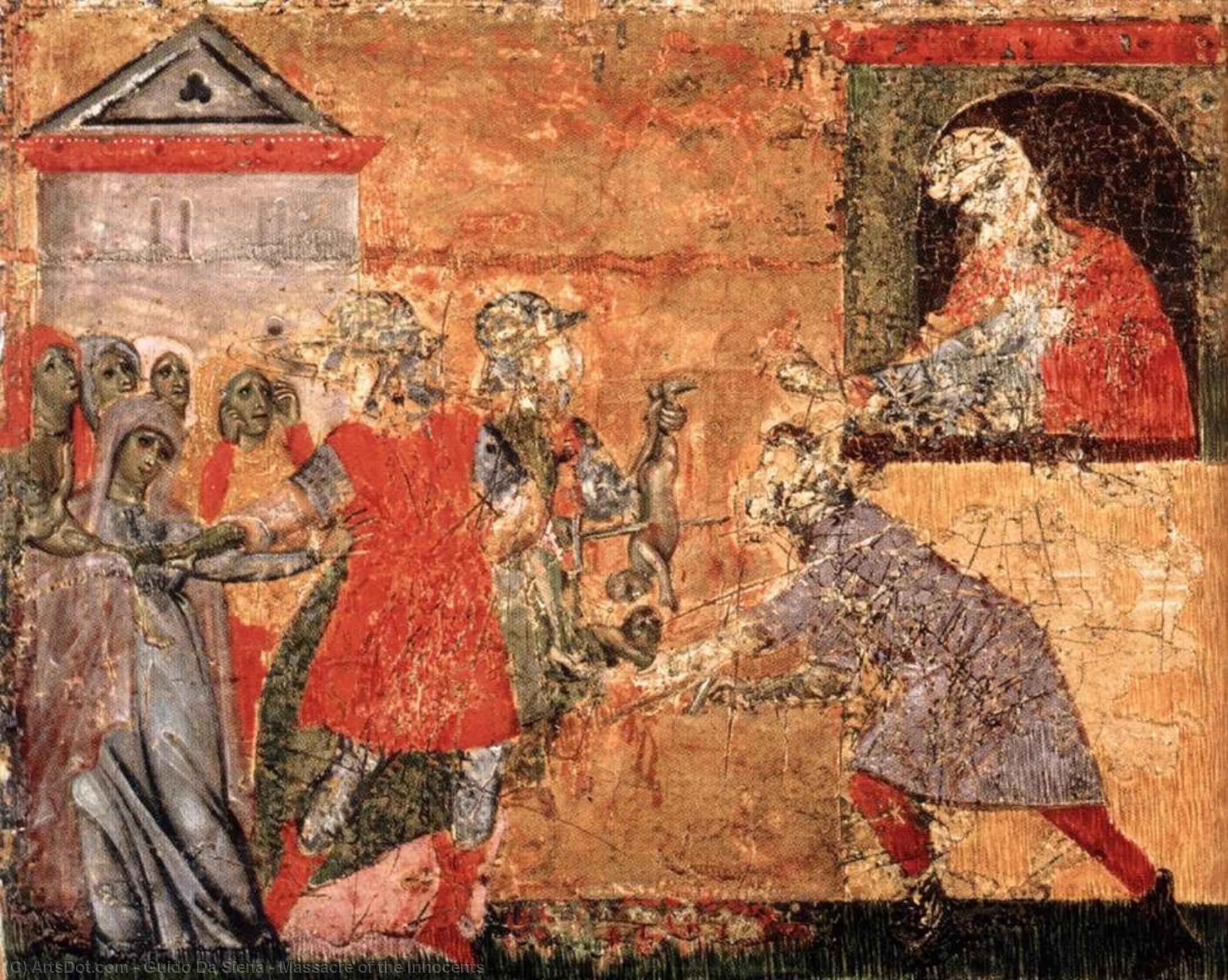 Order Paintings Reproductions Massacre of the Innocents, 1270 by Guido Da Siena (1230-1290, Italy) | ArtsDot.com