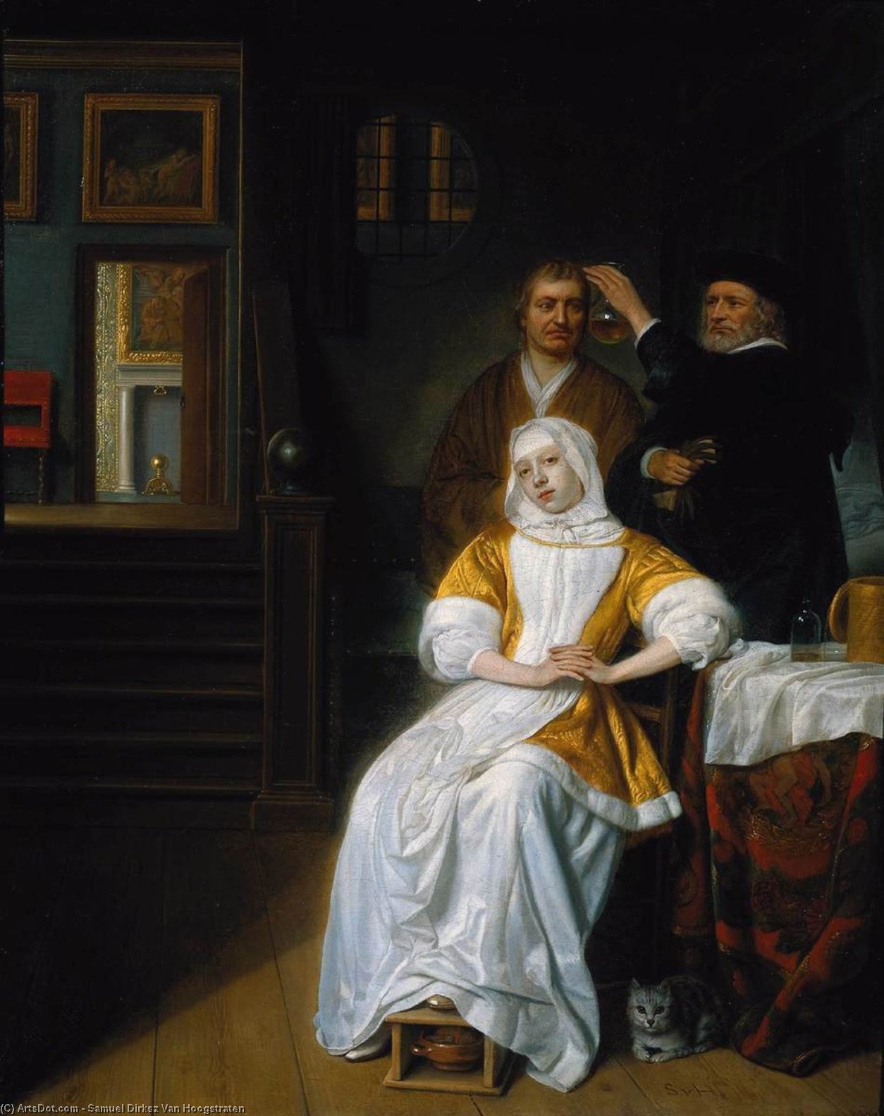 Order Art Reproductions The Anaemic Lady, 1660 by Samuel Dirksz Van Hoogstraten (1627-1678, Netherlands) | ArtsDot.com
