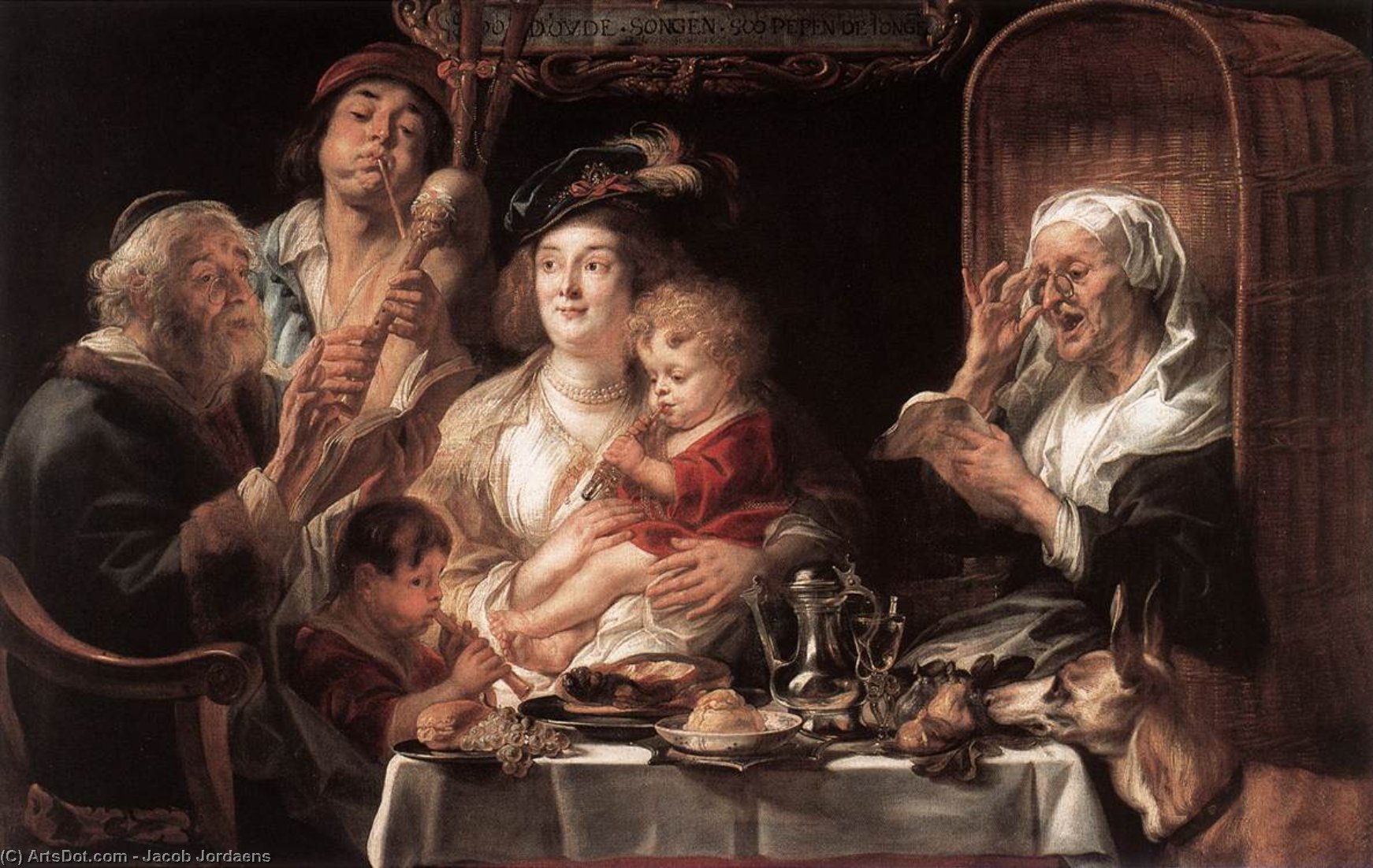 Order Oil Painting Replica As the Old Sang the Young Play Pipes, 1638 by Jacob Jordaens (1593-1678, Belgium) | ArtsDot.com