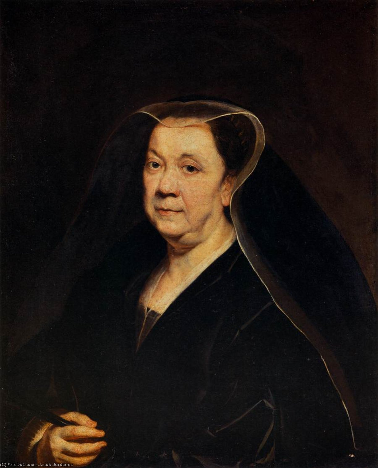 Order Paintings Reproductions Portrait of a Gentlewoman, 1660 by Jacob Jordaens (1593-1678, Belgium) | ArtsDot.com