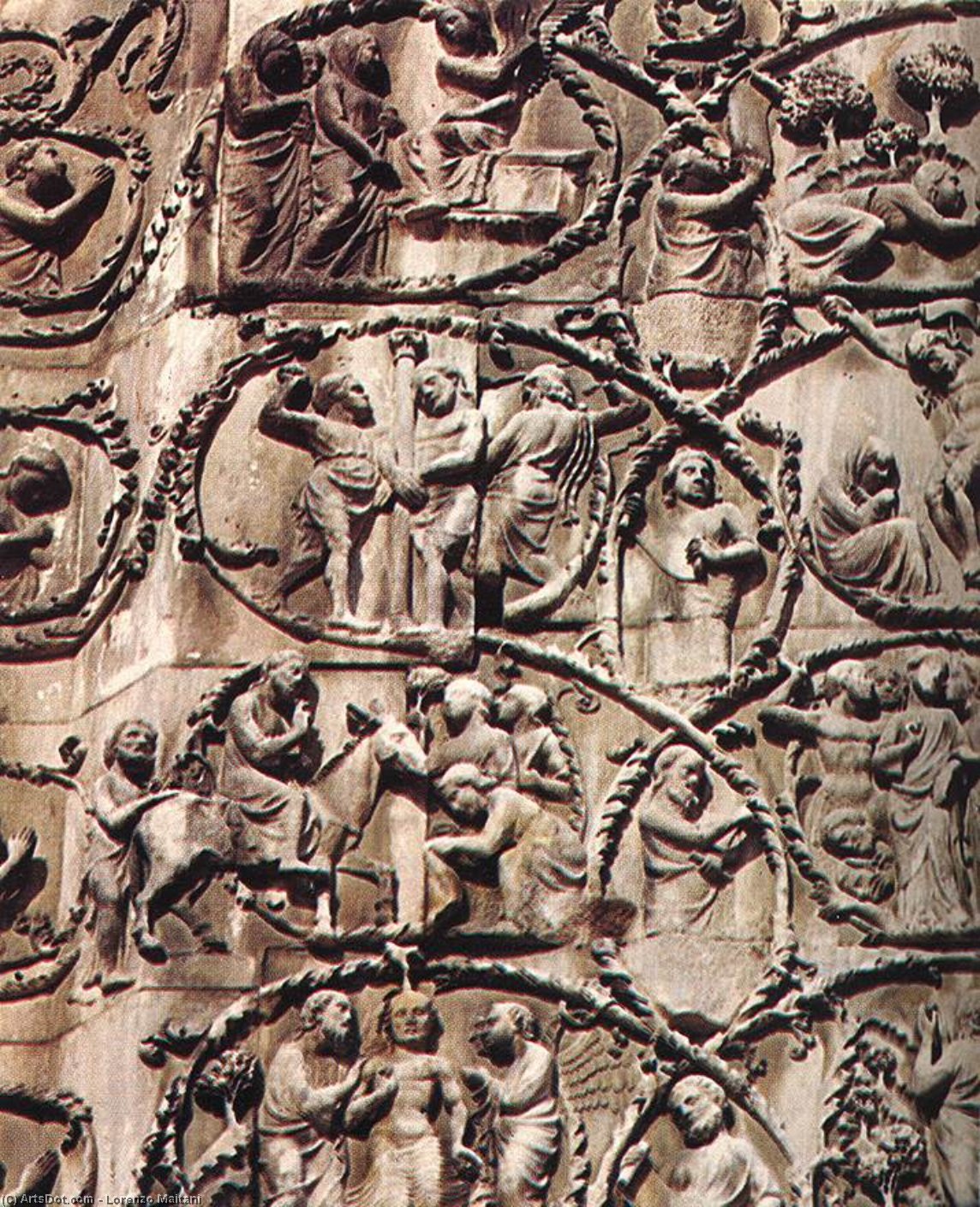 Order Oil Painting Replica Third Pillar (detail), 1310 by Lorenzo Maitani (1255-1330, Italy) | ArtsDot.com