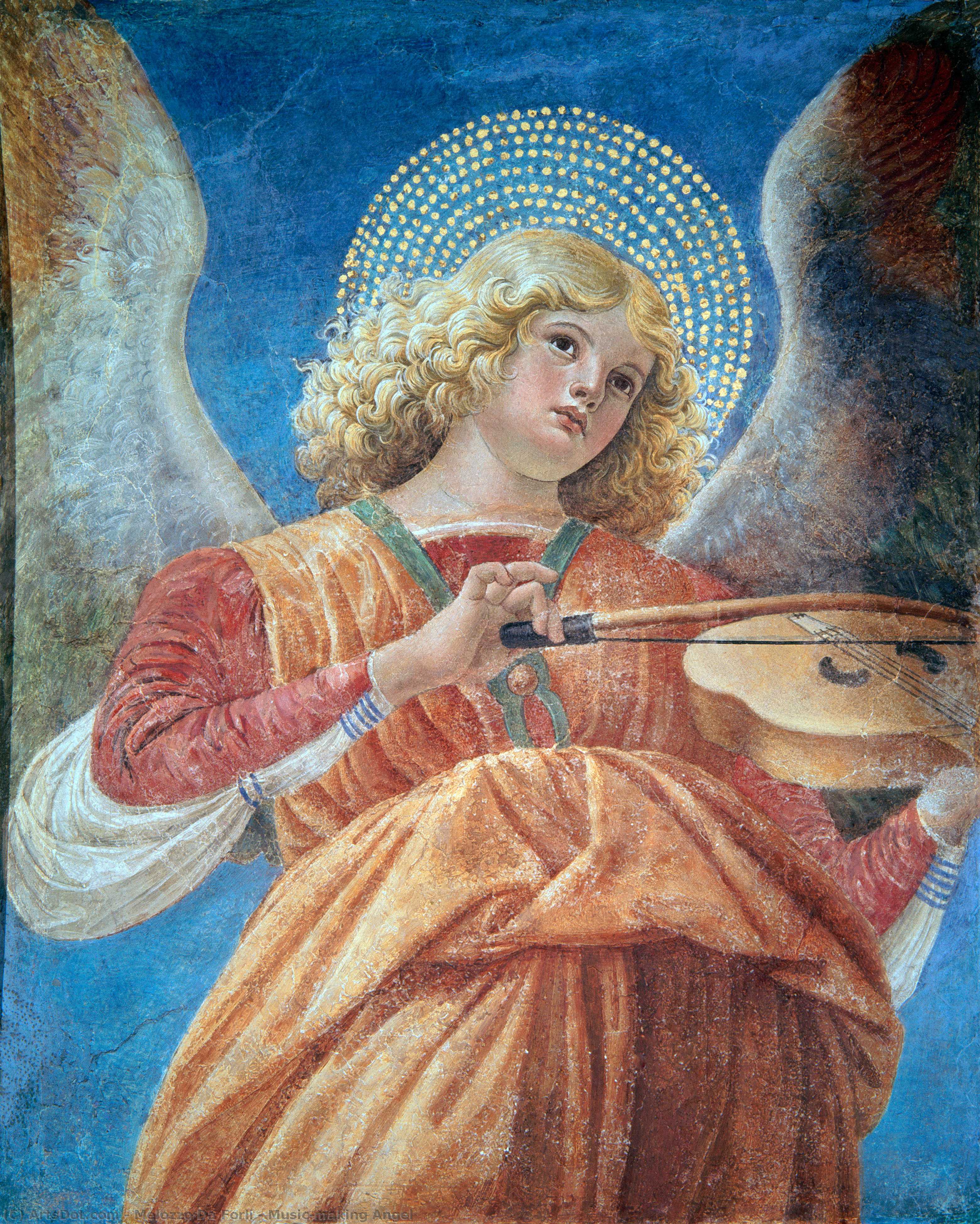 Order Oil Painting Replica Music-making Angel, 1480 by Melozzo Da Forli (1438-1494, Italy) | ArtsDot.com