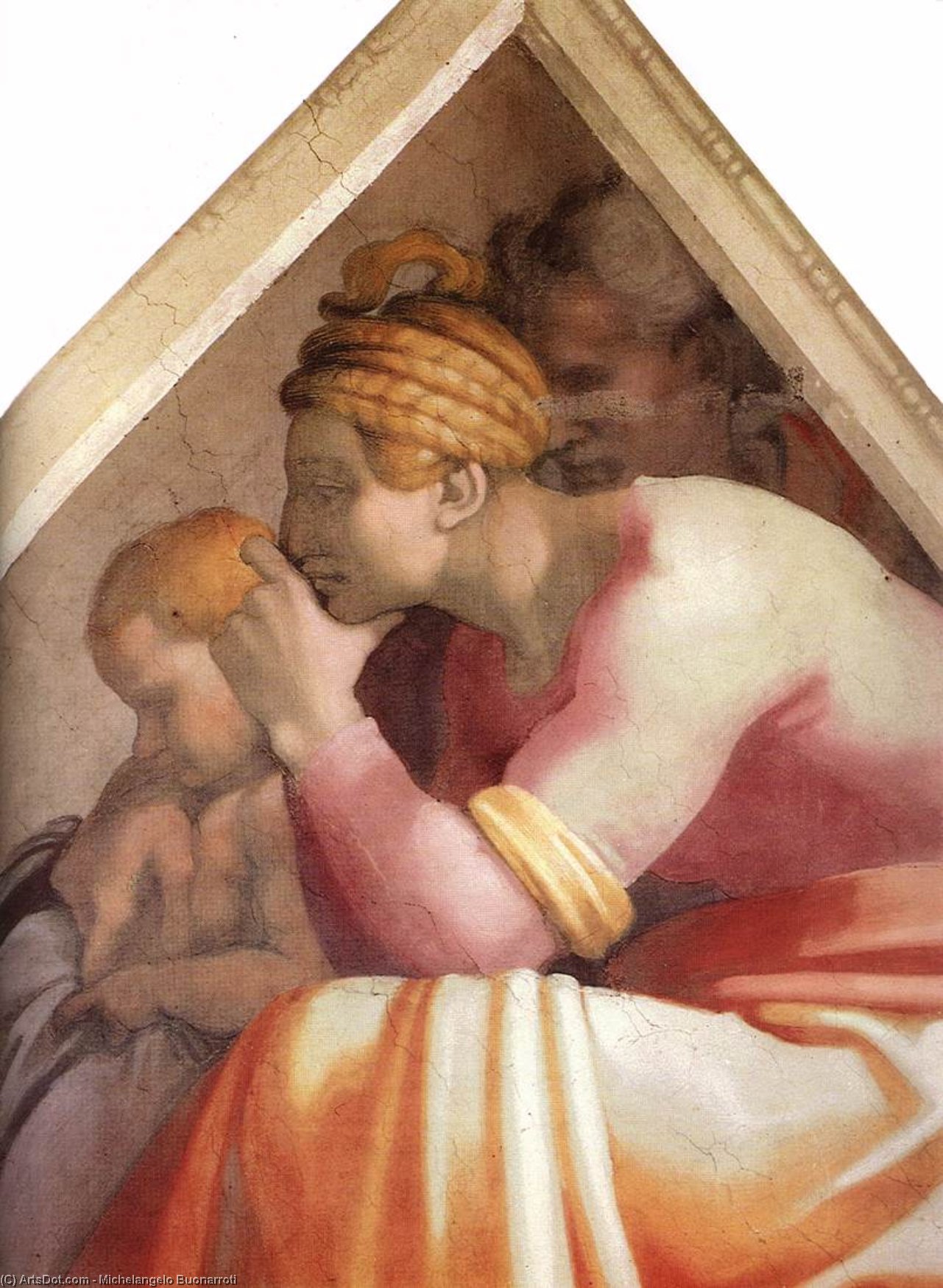 Order Oil Painting Replica Ancestors of Christ: figures (detail), 1511 by Michelangelo Buonarroti (1475-1564, Italy) | ArtsDot.com