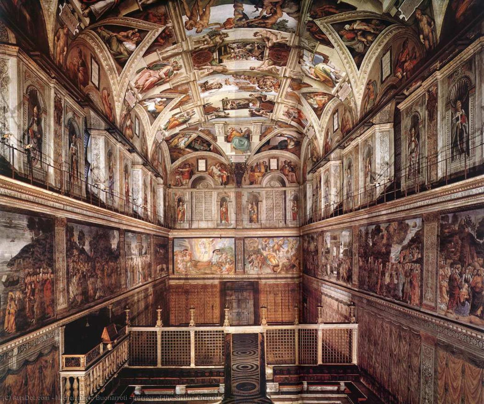 Buy Museum Art Reproductions Interior of the Sistine Chapel, 1475 by Michelangelo Buonarroti (1475-1564, Italy) | ArtsDot.com