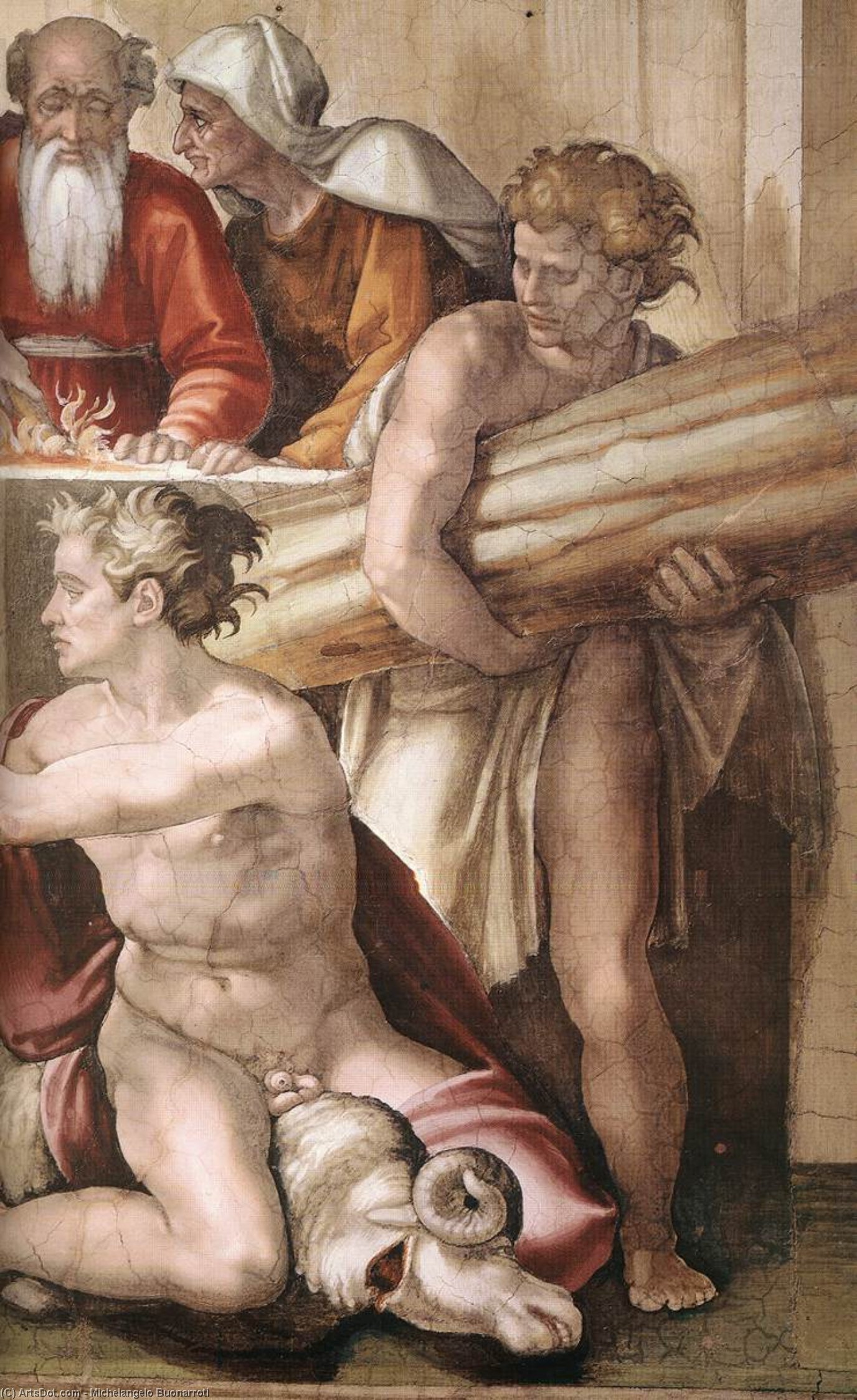 Buy Museum Art Reproductions Sacrifice of Noah (detail), 1509 by Michelangelo Buonarroti (1475-1564, Italy) | ArtsDot.com