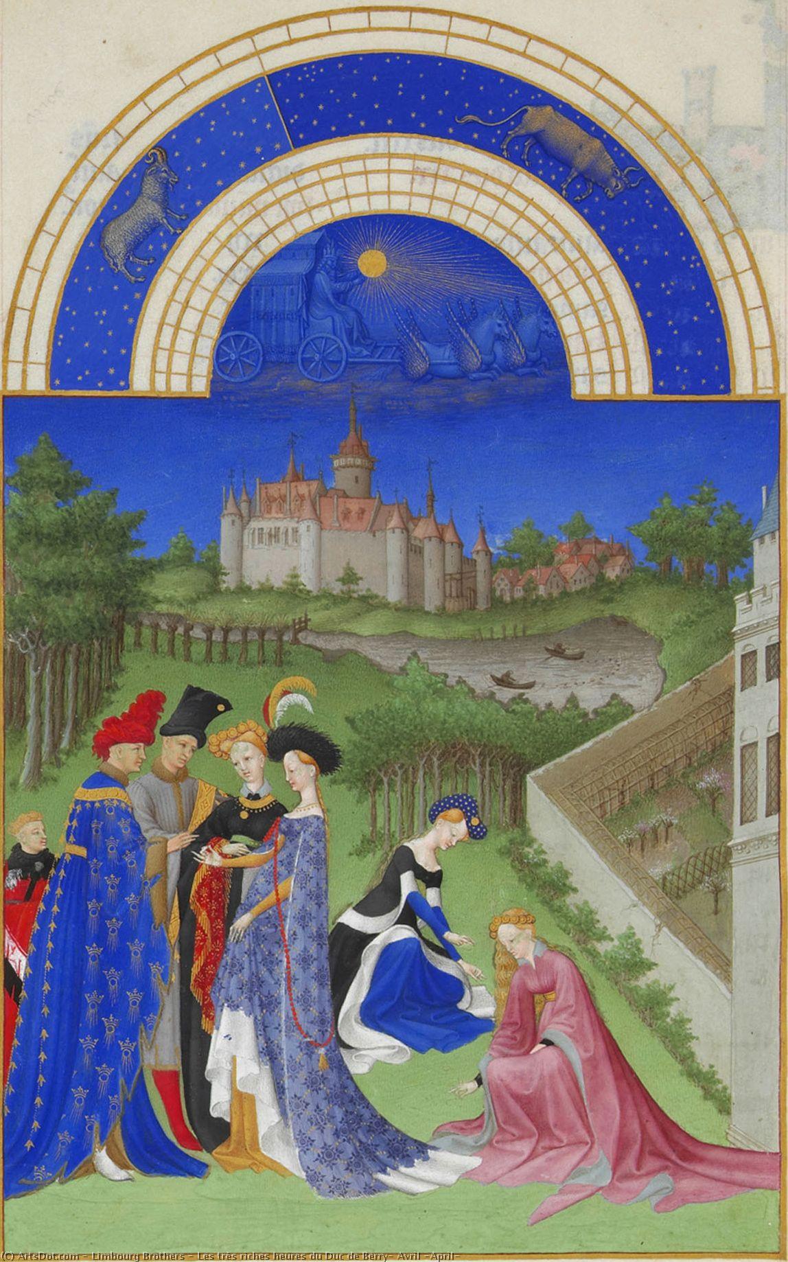 Order Artwork Replica Les très riches heures du Duc de Berry: Avril (April), 1412 by Limbourg Brothers (1385-1416, Netherlands) | ArtsDot.com