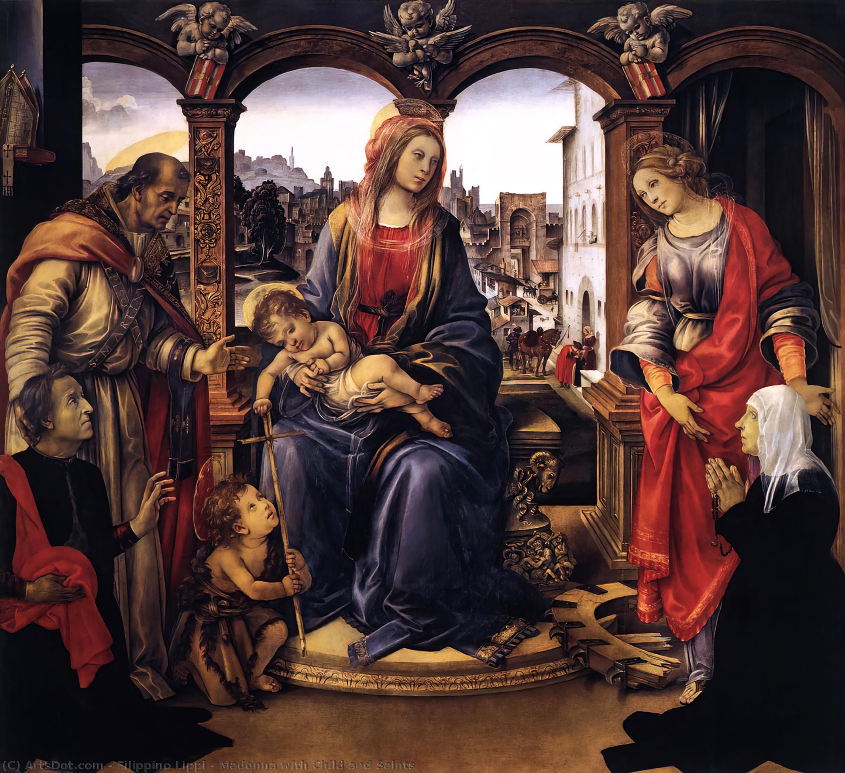 Order Oil Painting Replica Madonna with Child and Saints, 1488 by Filippino Lippi (1457-1504, Italy) | ArtsDot.com