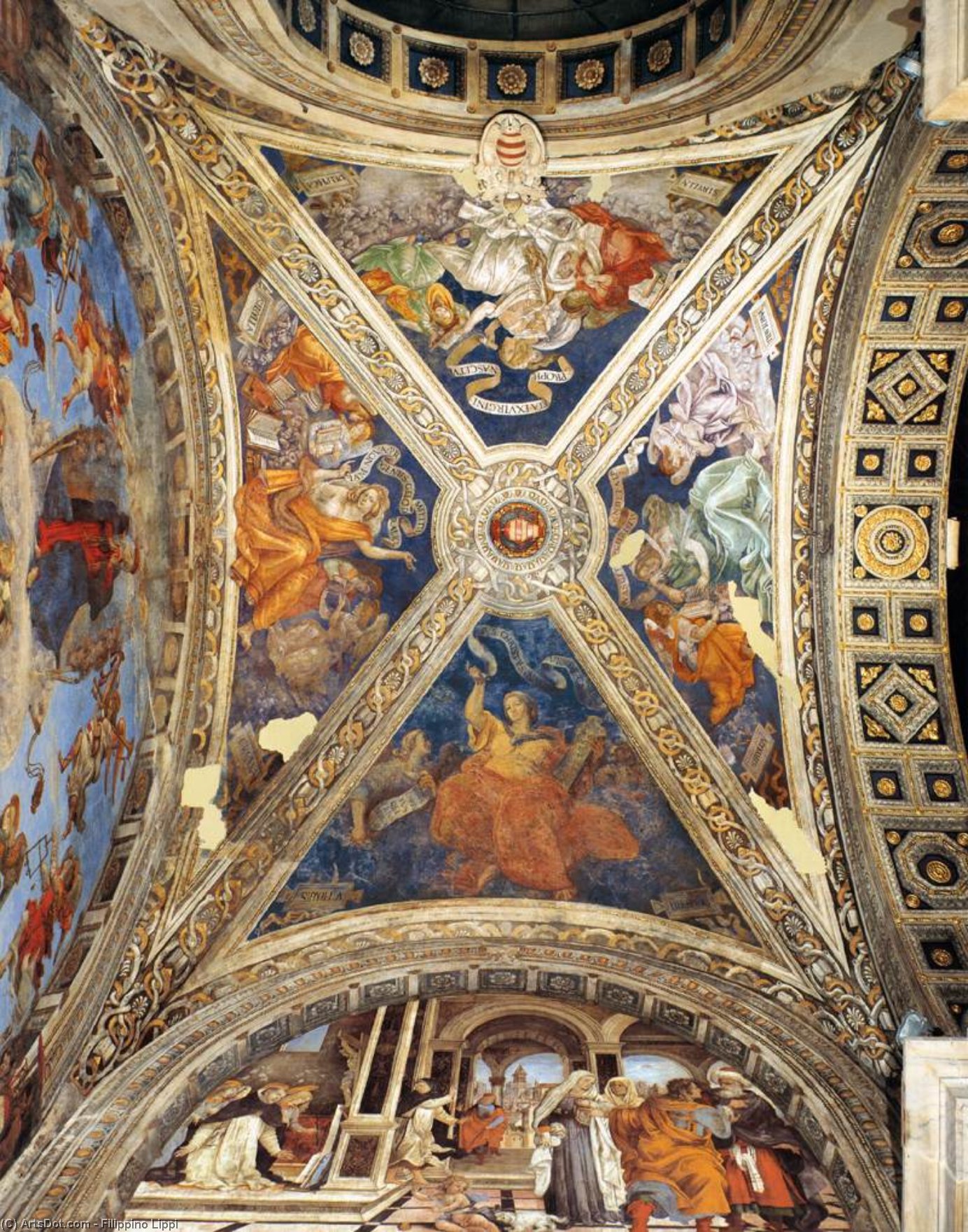 Ordinare Riproduzioni D'arte Il soffitto della Cappella Carafa, 1489 di Filippino Lippi (1457-1504, Italy) | ArtsDot.com