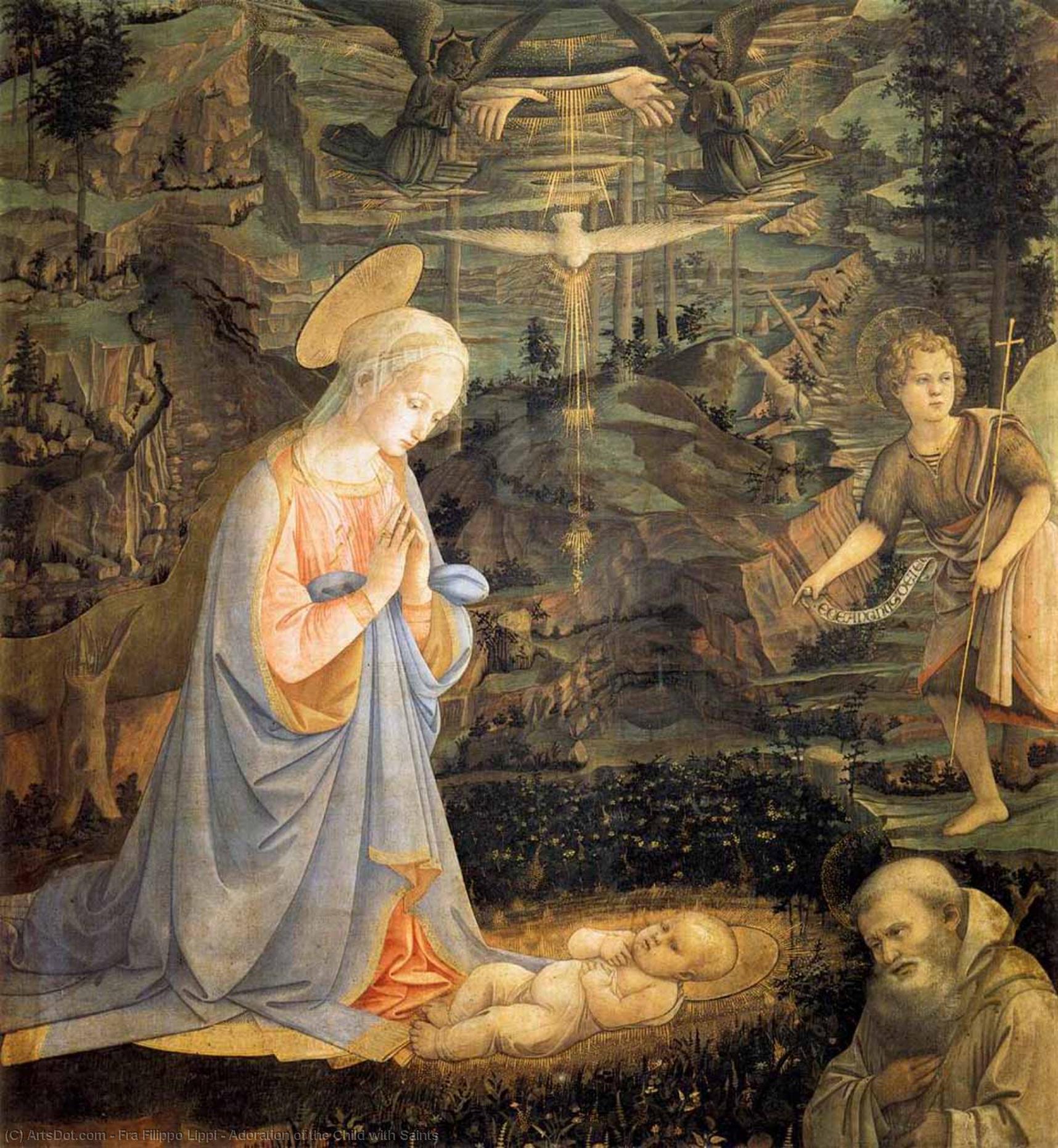 Buy Museum Art Reproductions Adoration of the Child with Saints, 1463 by Fra Filippo Lippi (1406-1469, Italy) | ArtsDot.com