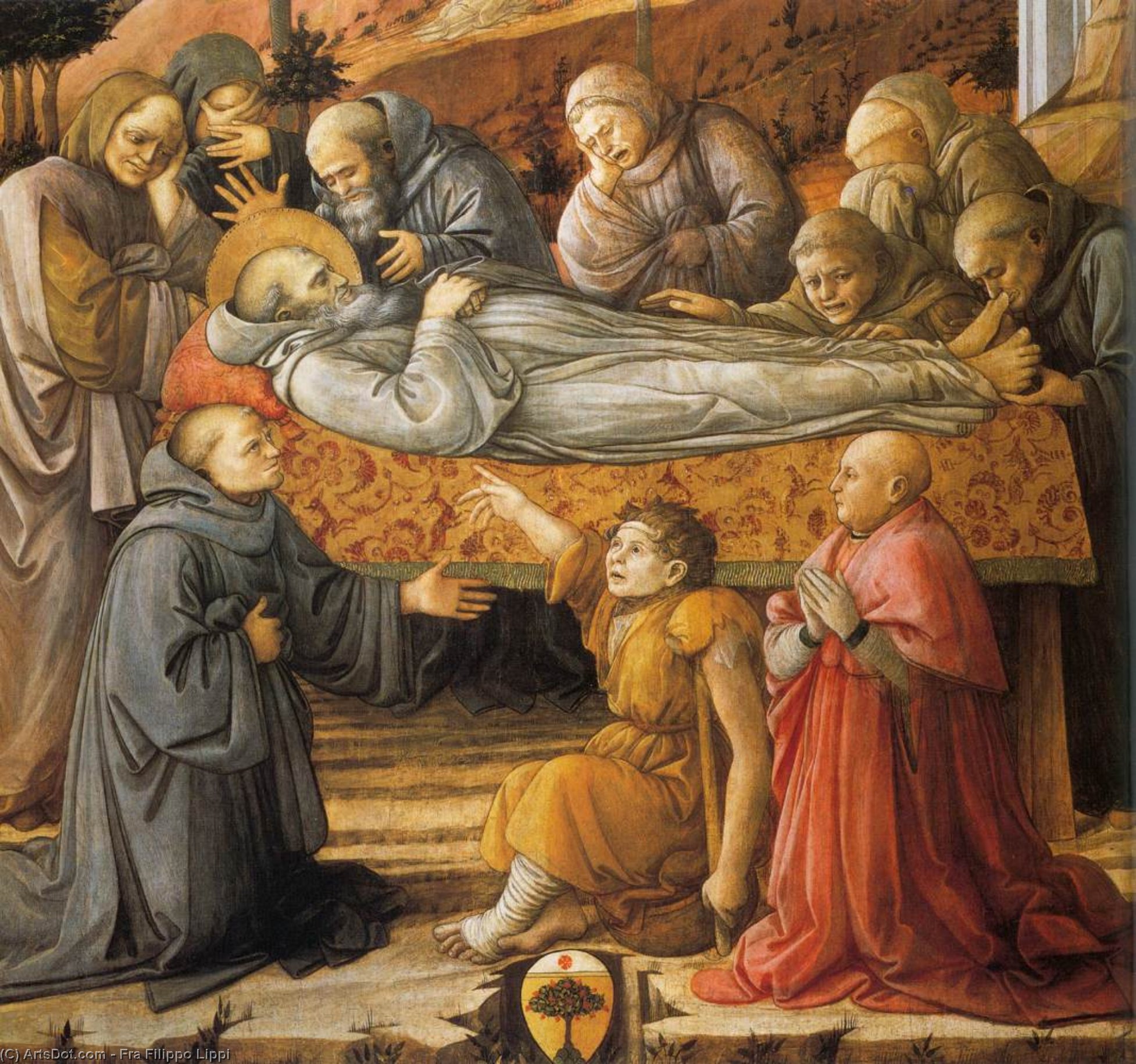 Order Oil Painting Replica Funeral of St Jerome (detail), 1460 by Fra Filippo Lippi (1406-1469, Italy) | ArtsDot.com