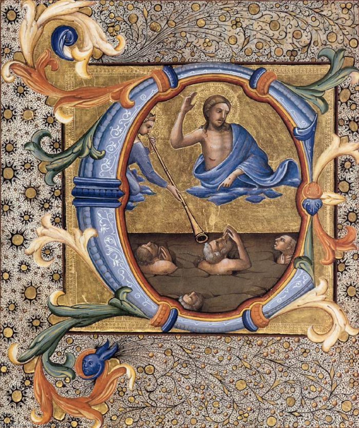 Order Oil Painting Replica Antiphonary (Cod. Cor. 7, folio 124v), 1406 by Lorenzo Monaco (1370-1425, Italy) | ArtsDot.com