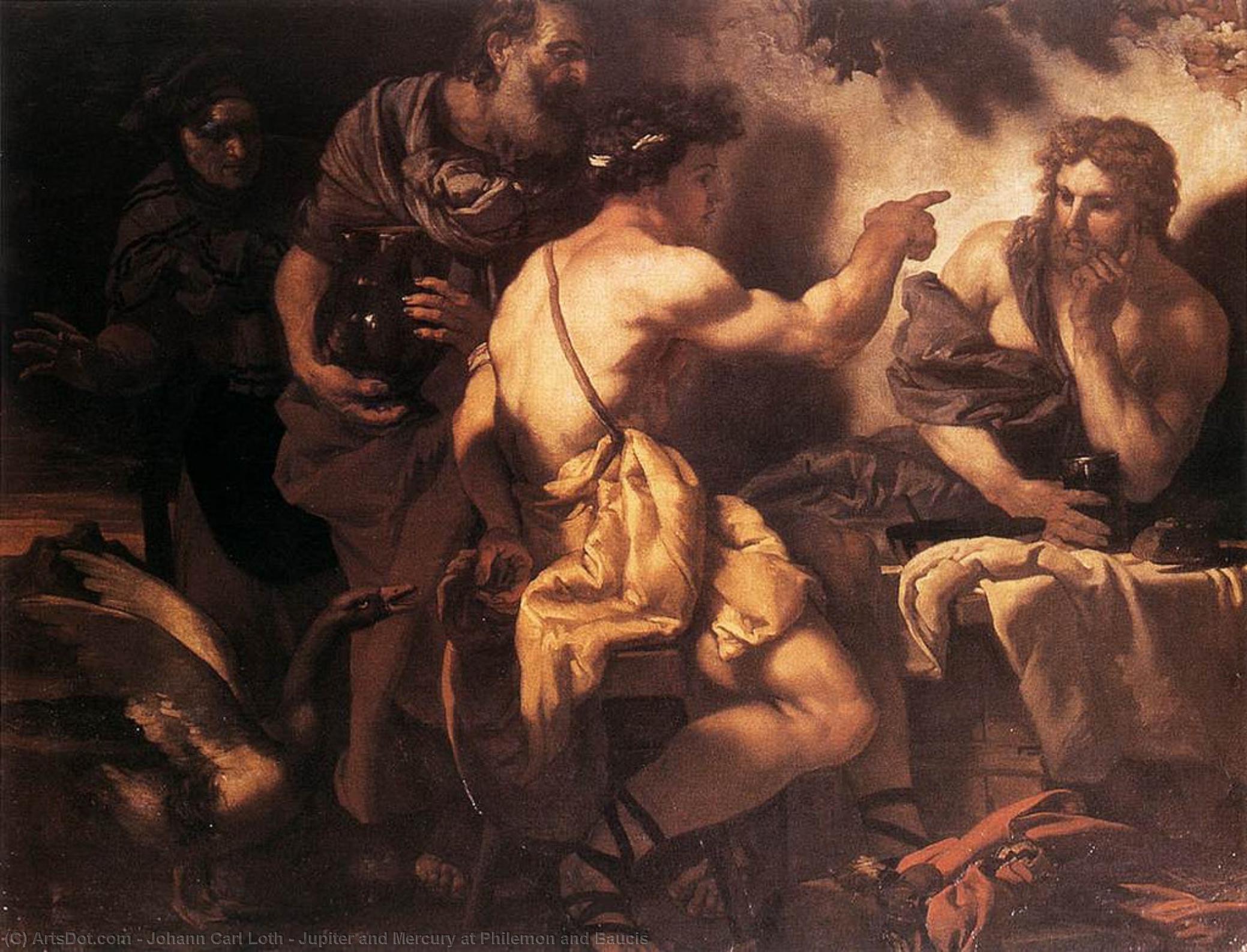 Order Oil Painting Replica Jupiter and Mercury at Philemon and Baucis by Johann Karl Loth (1632-1698) | ArtsDot.com