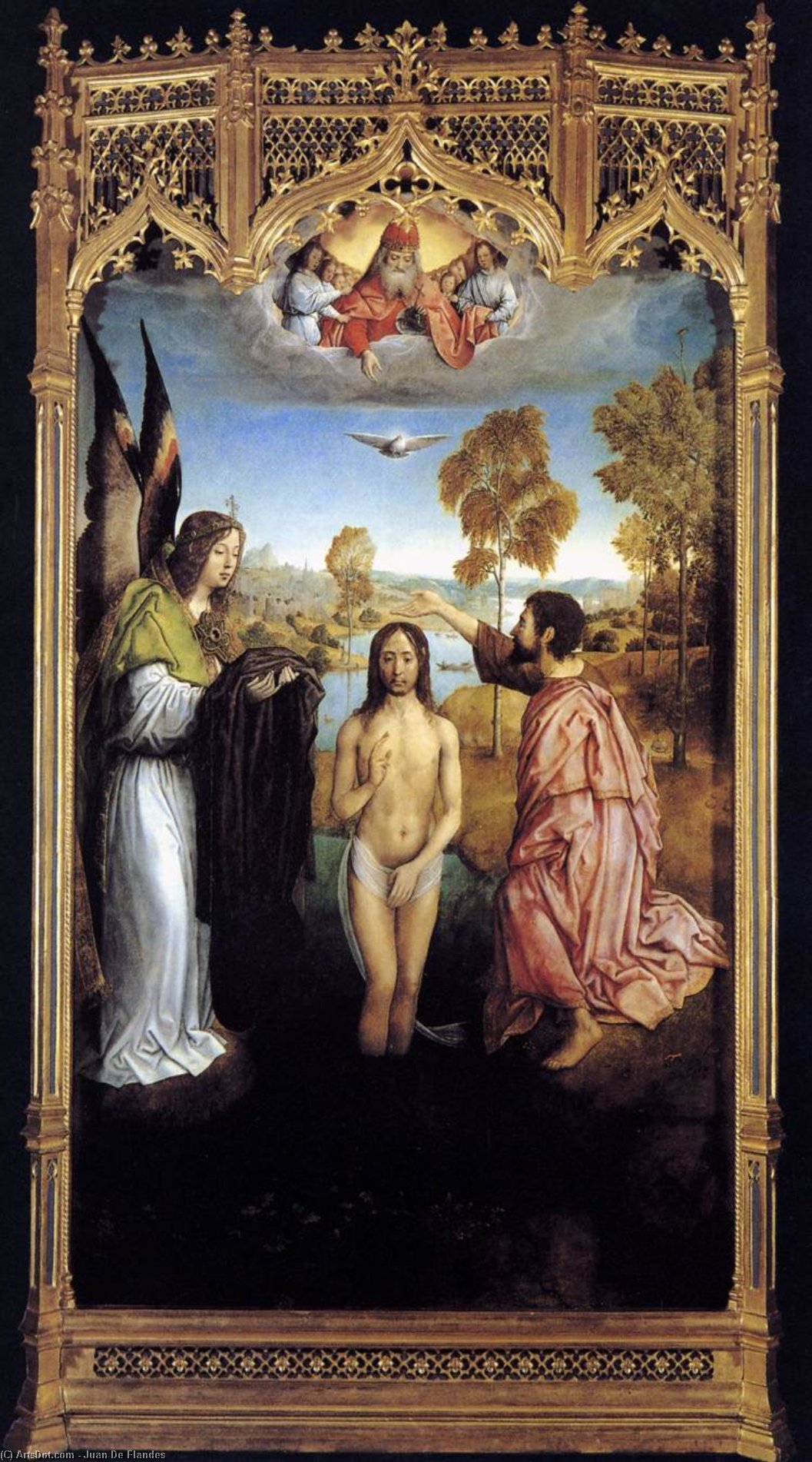Order Oil Painting Replica The Baptism of Christ, 1496 by Juan De Flandes (1460-1519, Belgium) | ArtsDot.com