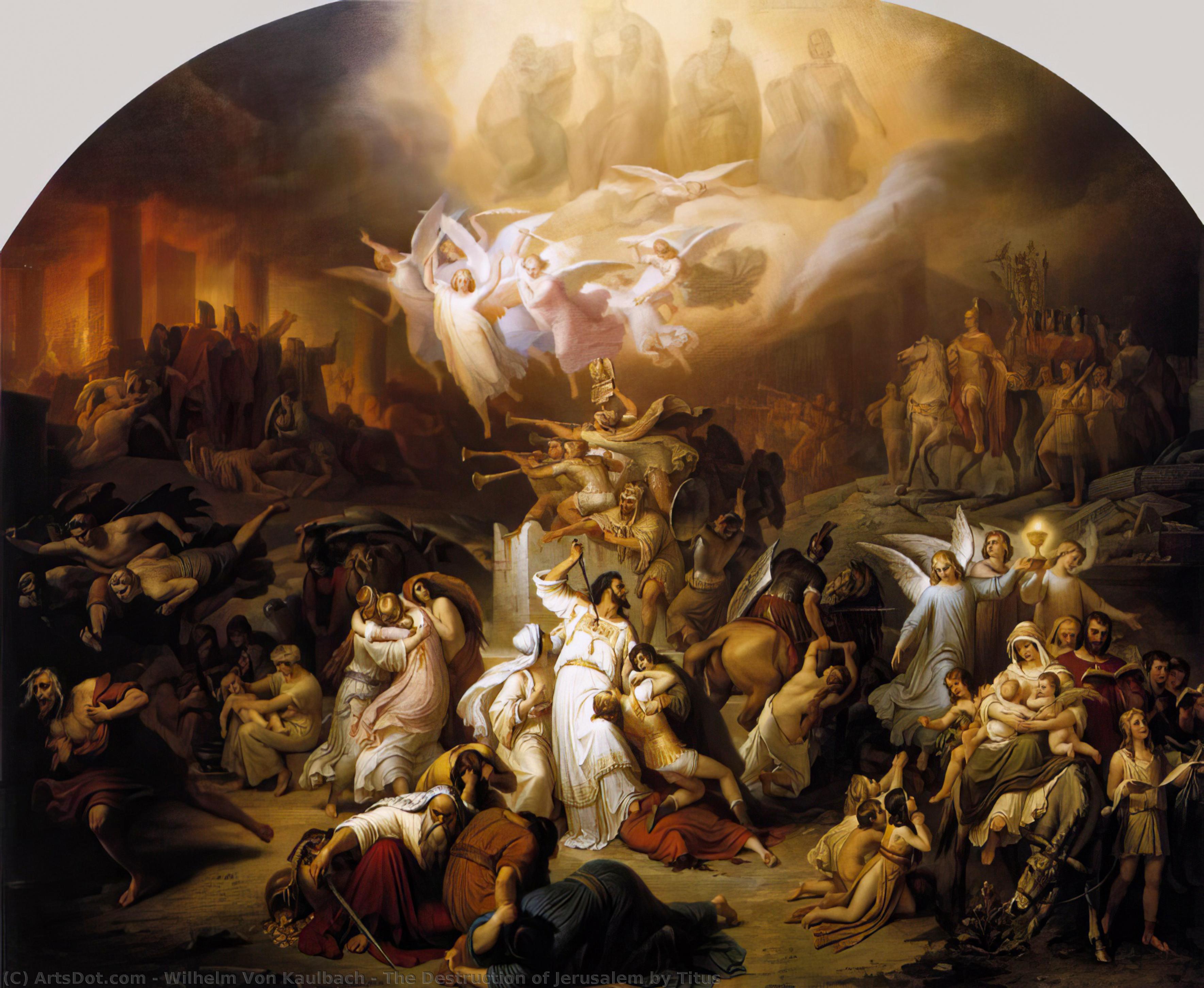 Ordinare Riproduzioni D'arte La distruzione di Gerusalemme da Tito, 1846 di Wilhelm Von Kaulbach (1805-1874, Germany) | ArtsDot.com