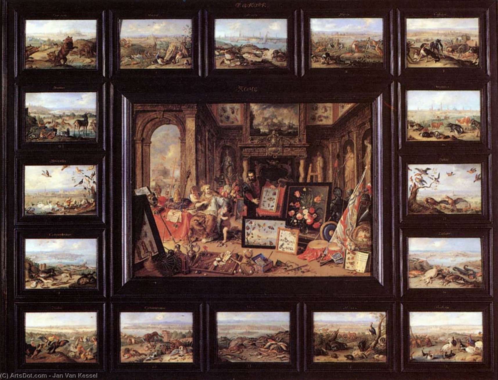 Order Oil Painting Replica The Continent of Europe, 1666 by Jan Van Kessel (1641-1680, Belgium) | ArtsDot.com