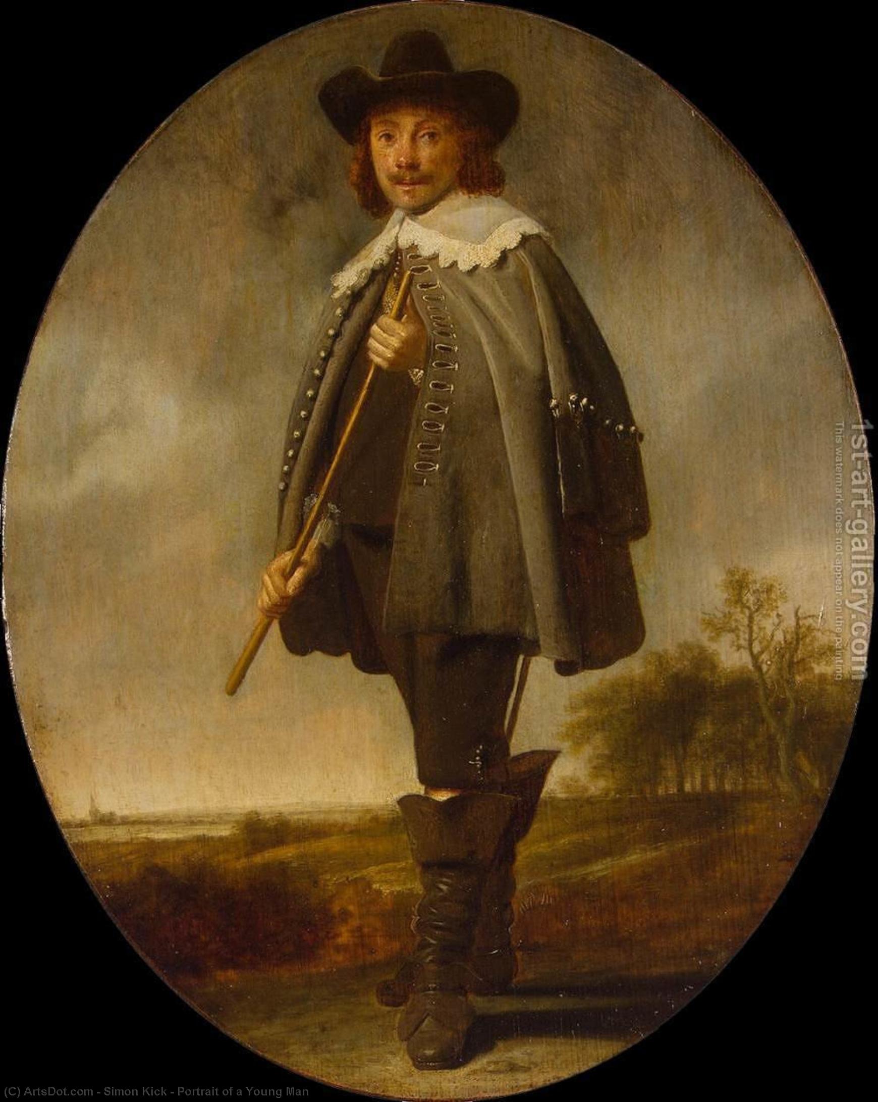 Buy Museum Art Reproductions Portrait of a Young Man, 1640 by Simon Kick (1603-1652, Netherlands) | ArtsDot.com