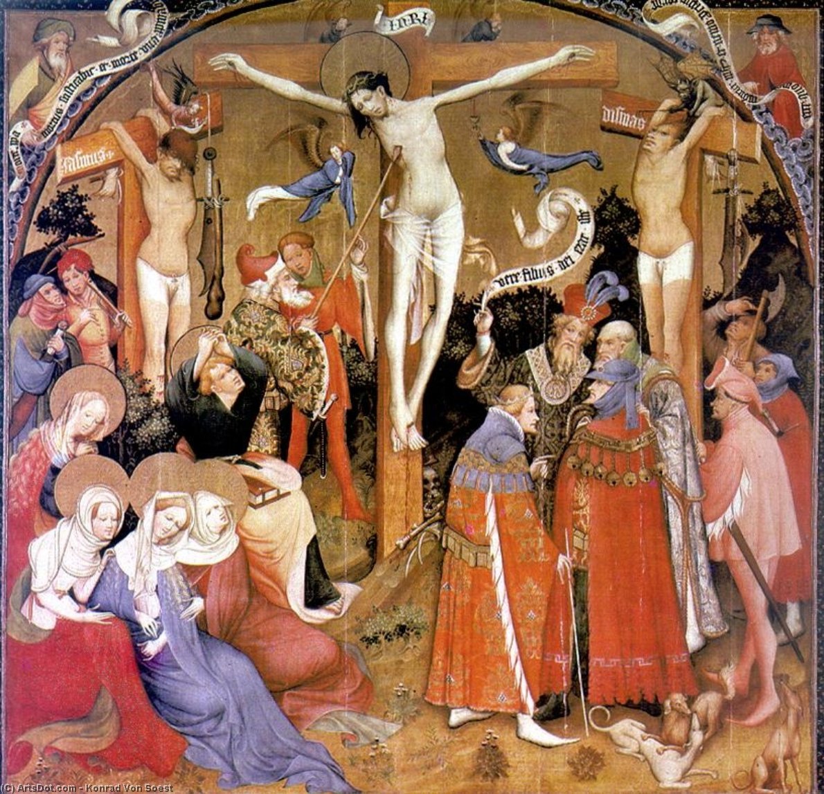 Order Art Reproductions The Crucifixion, 1404 by Konrad Von Soest (1370-1422, Germany) | ArtsDot.com
