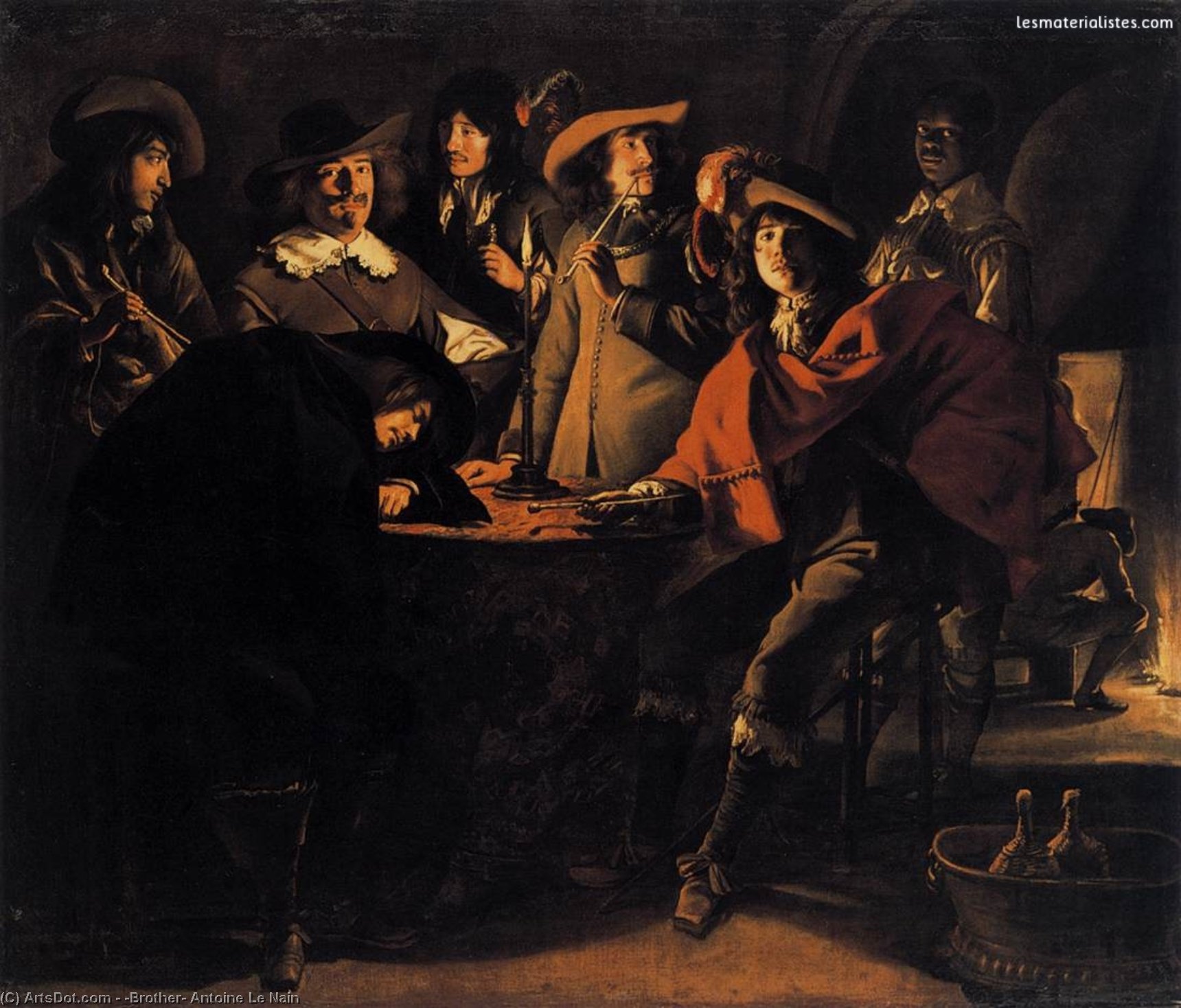 Order Paintings Reproductions Smokers in an Interior, 1643 by Antoine (Brother) Le Nain | ArtsDot.com