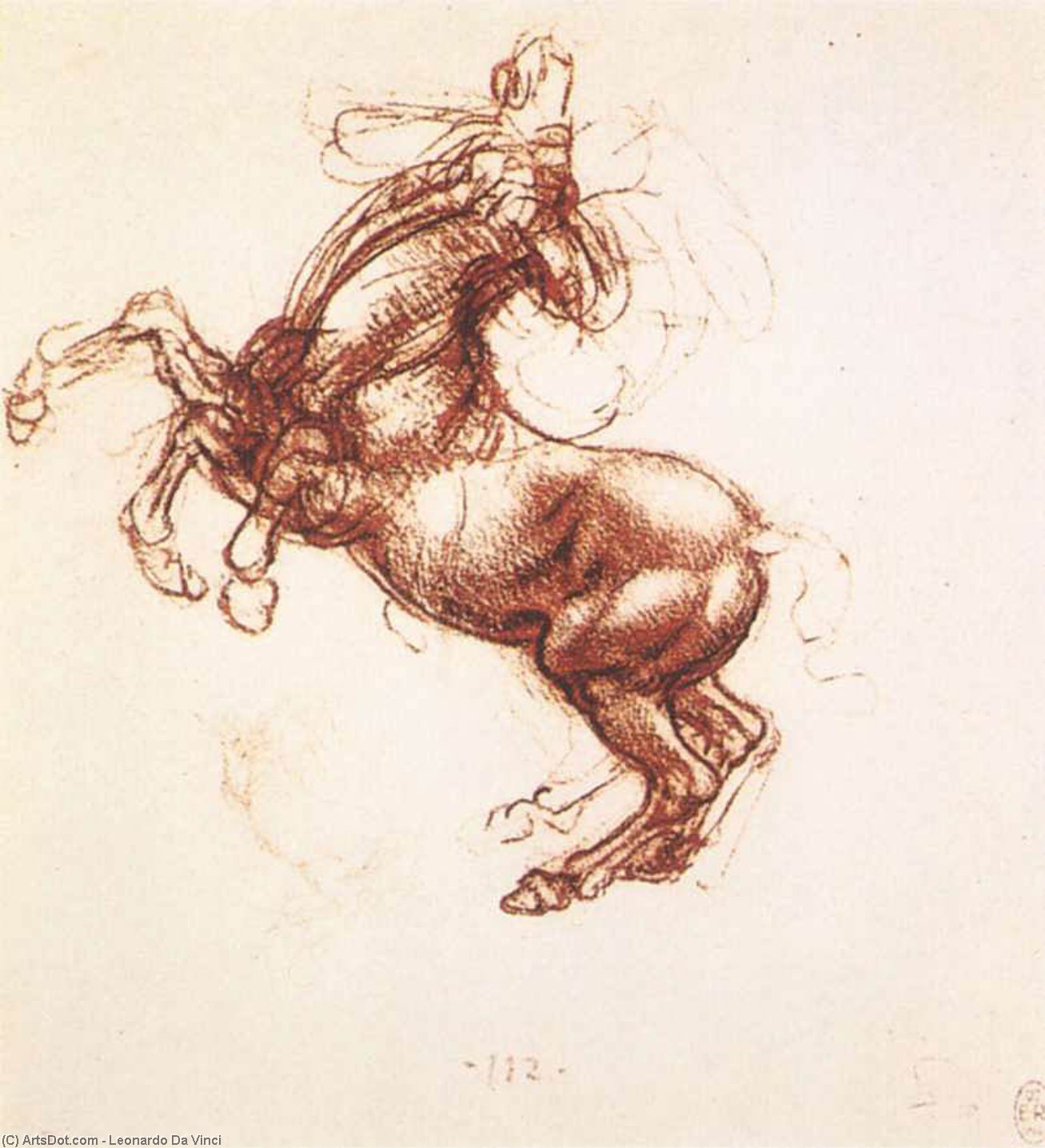 Order Oil Painting Replica Rearing horse, 1503 by Leonardo Da Vinci (1452-1519, Italy) | ArtsDot.com