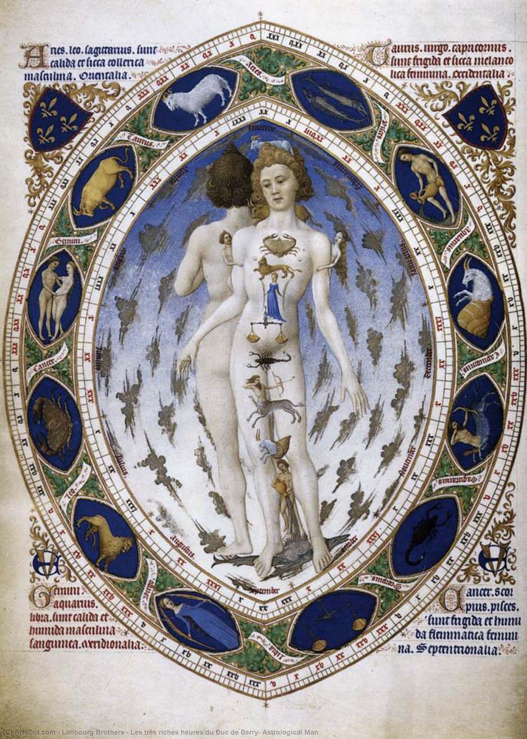 Order Artwork Replica Les très riches heures du Duc de Berry: Astrological Man, 1416 by Limbourg Brothers (1385-1416, Netherlands) | ArtsDot.com